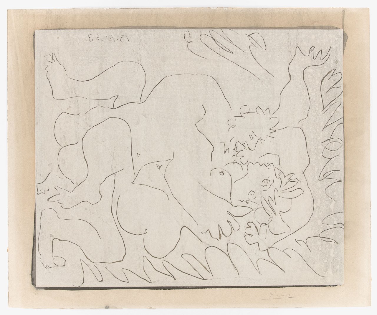 Auf diesem Bild ist das folgende Kunstwerk zu sehen: Pablo Picasso. „Entreinte. I“. 1963.