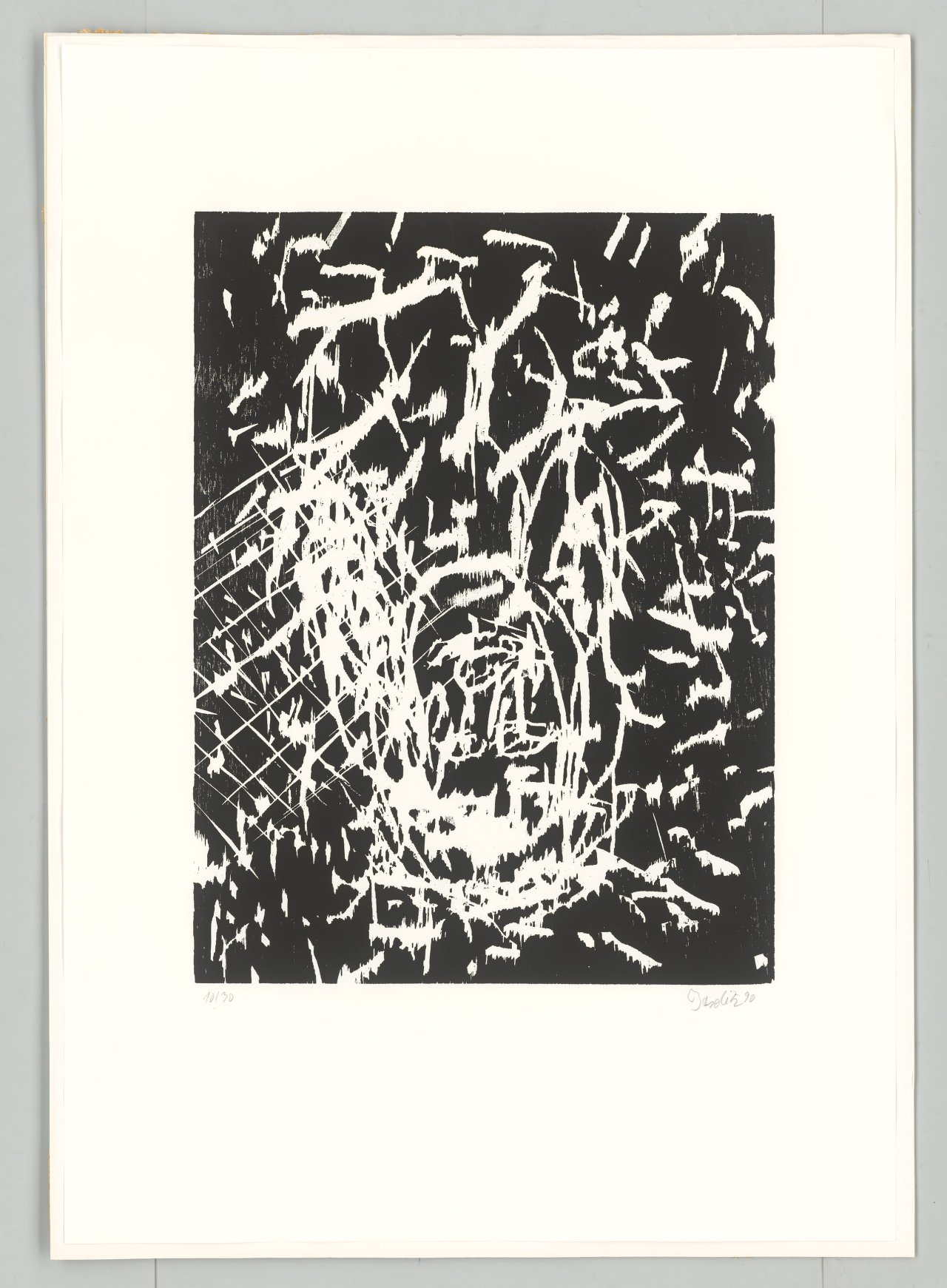 Auf diesem Bild ist das folgende Kunstwerk zu sehen: Georg Baselitz. „Dresdner Frau IV“. 1990.