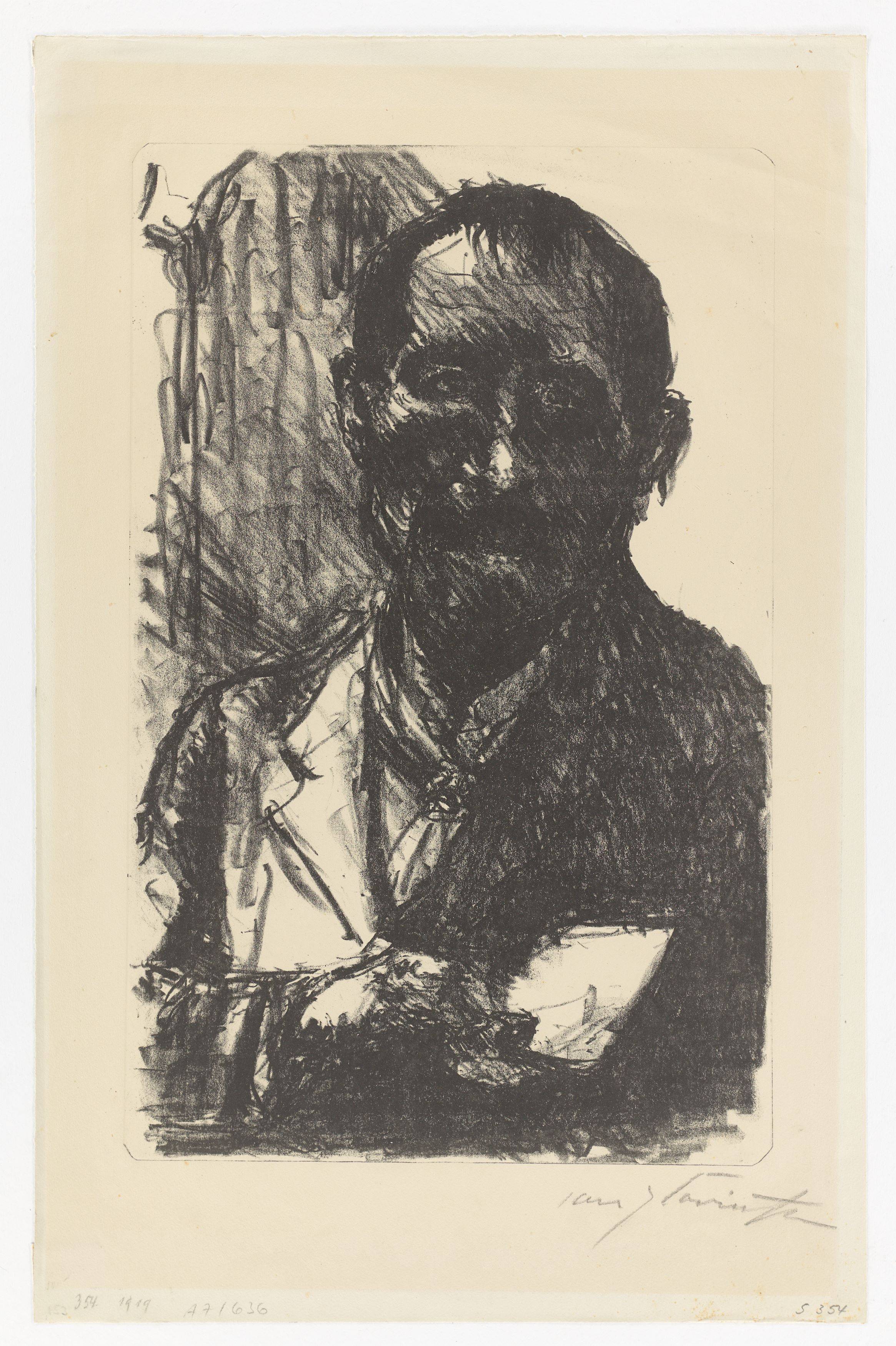Auf diesem Bild ist das folgende Kunstwerk zu sehen: Lovis Corinth. „Selbstbildnis“. 1919.