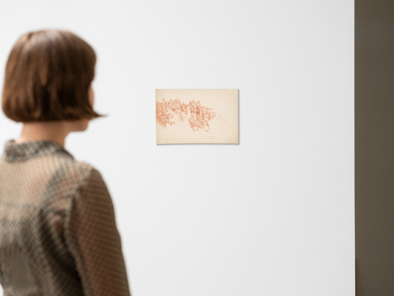 This picture shows the following artwork: Jakob Philipp Hackert. Houses on a steep bank. Presumably circa 1766/67.