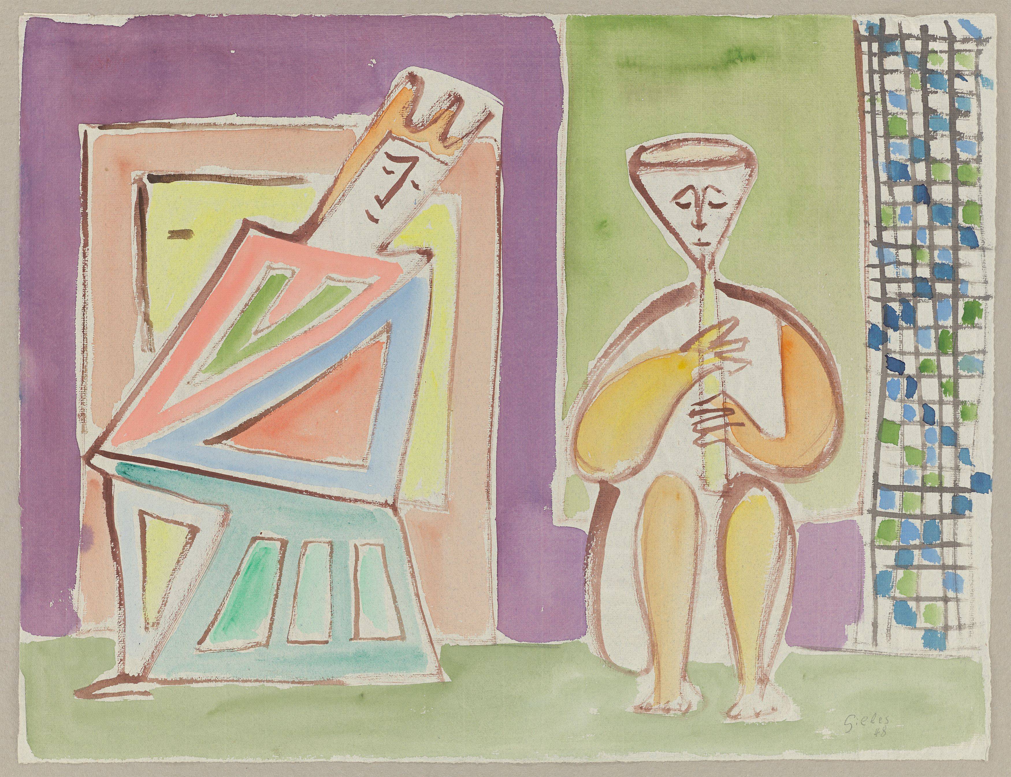 This picture shows the following artwork: Werner Gilles. David and Saul. 1948.