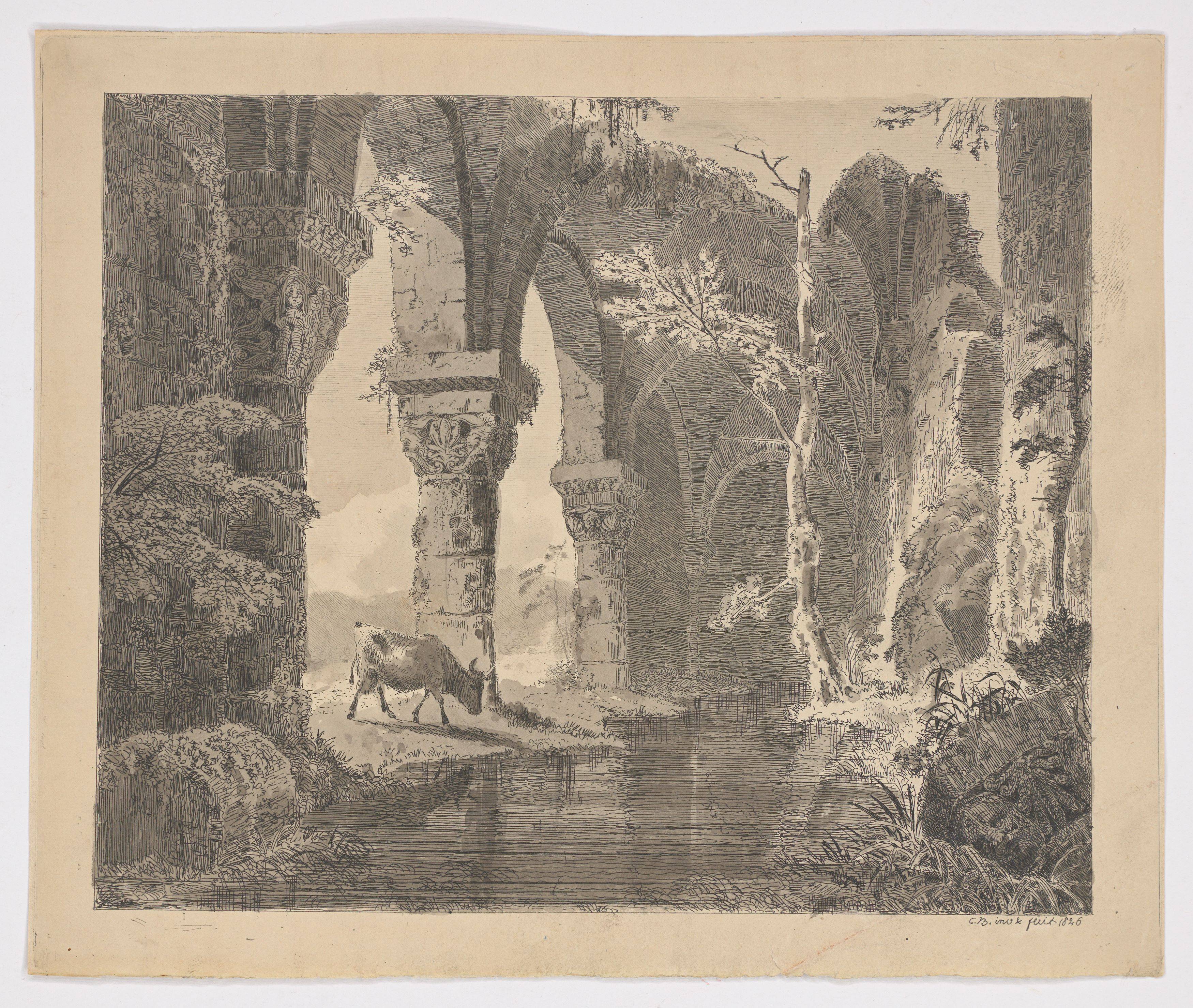 This picture shows the following artwork: Carl Blechen. ”Romanische Ruine”. 1826.