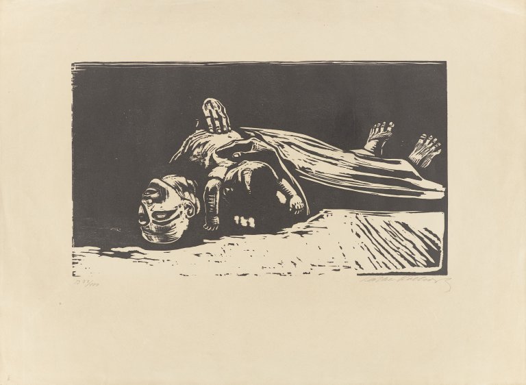 Auf diesem Bild ist das folgende Kunstwerk zu sehen: Käthe Kollwitz. „Die Witwe II“. 1922/23.