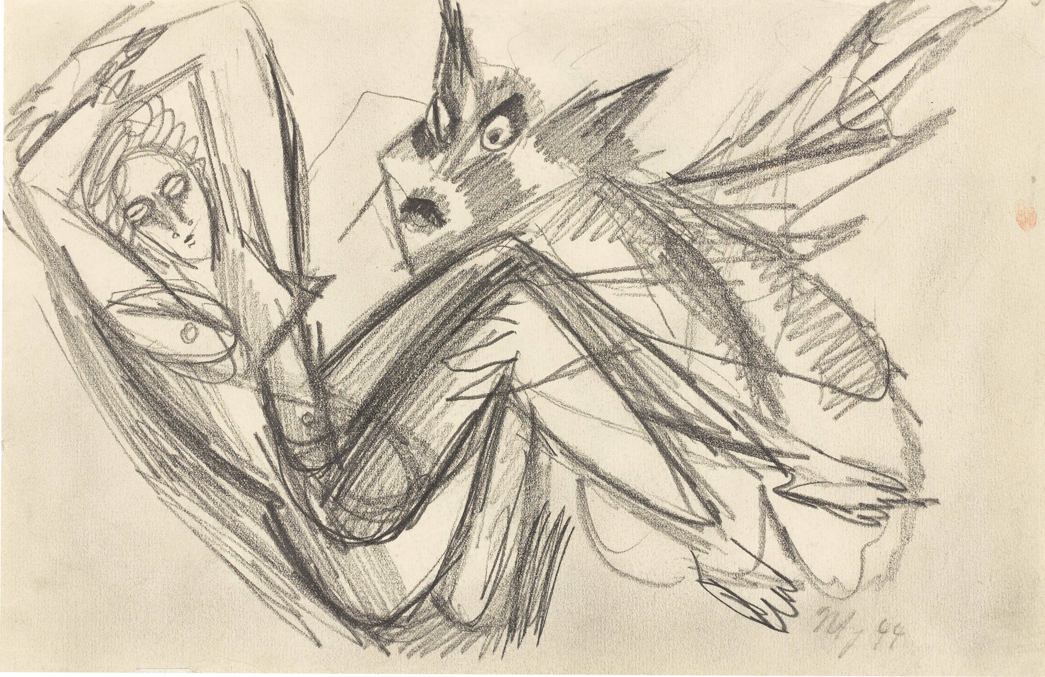 Auf diesem Bild ist das folgende Kunstwerk zu sehen: Ernst Wilhelm Nay. „La Belle et la Bête“. 1944.