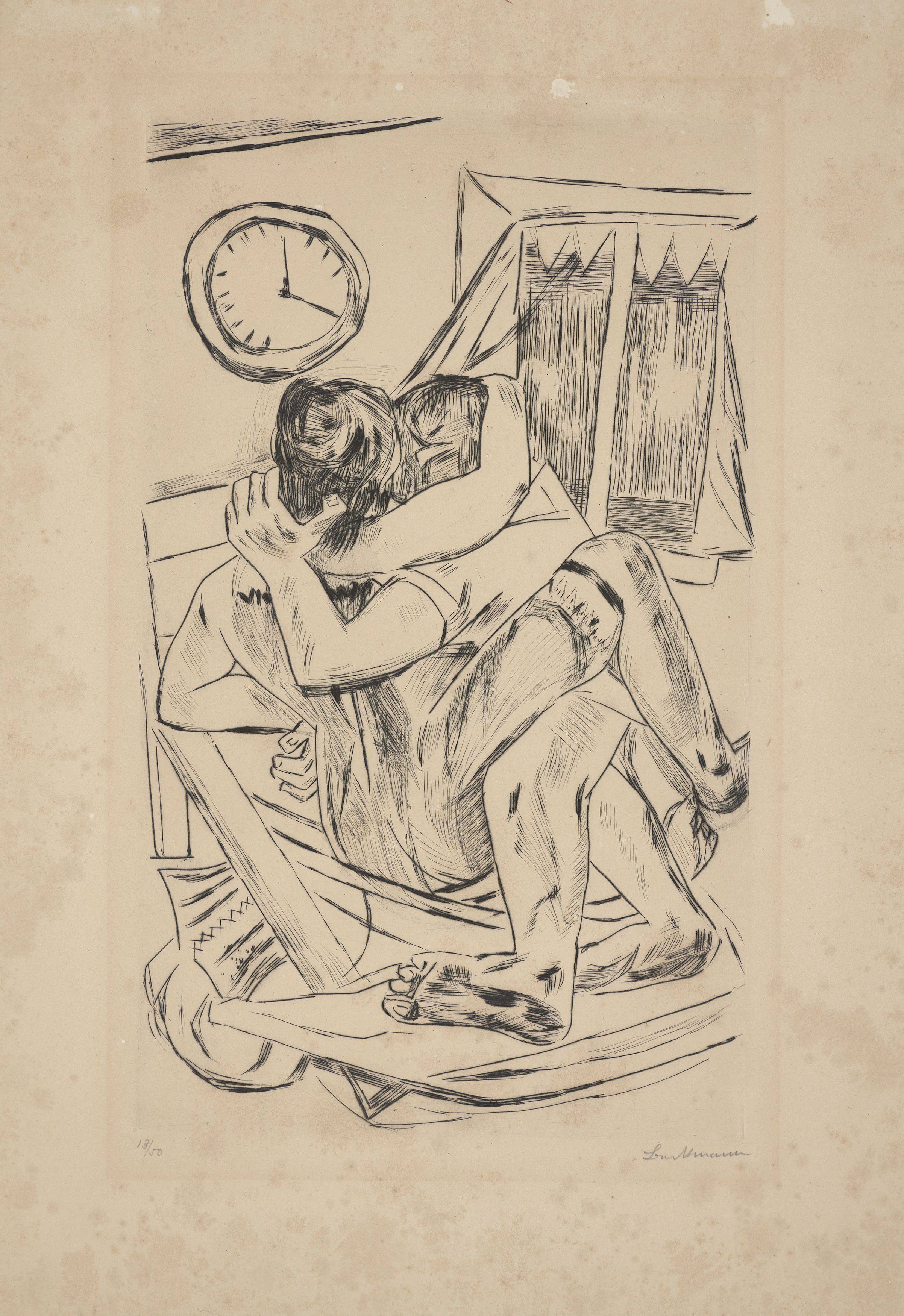 This picture shows the following artwork: Max Beckmann. ”Umarmung”. 1922.