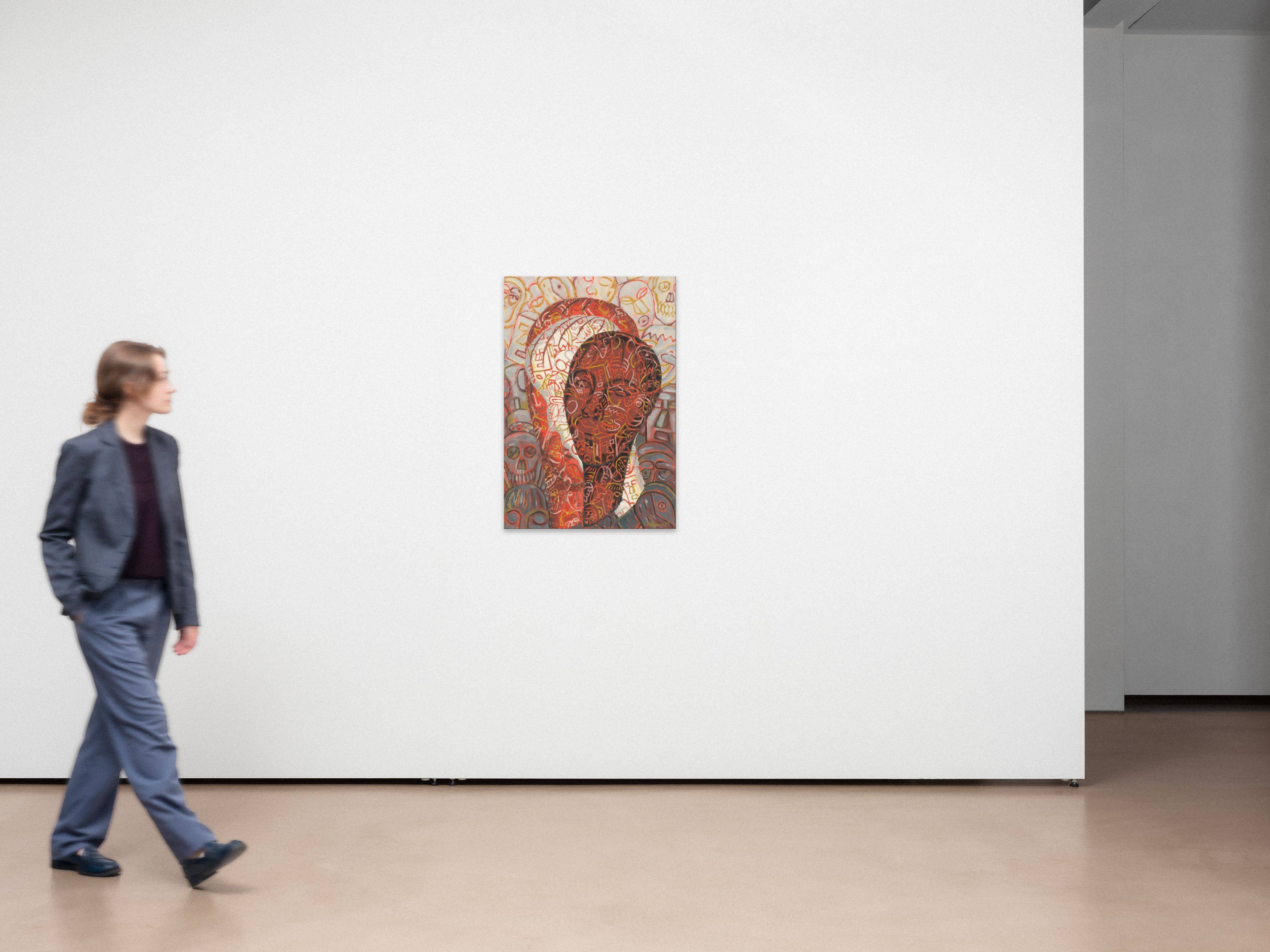 Auf diesem Bild ist das folgende Kunstwerk zu sehen: Christa Dichgans. „Köpfe und Masken #26“. 1985.