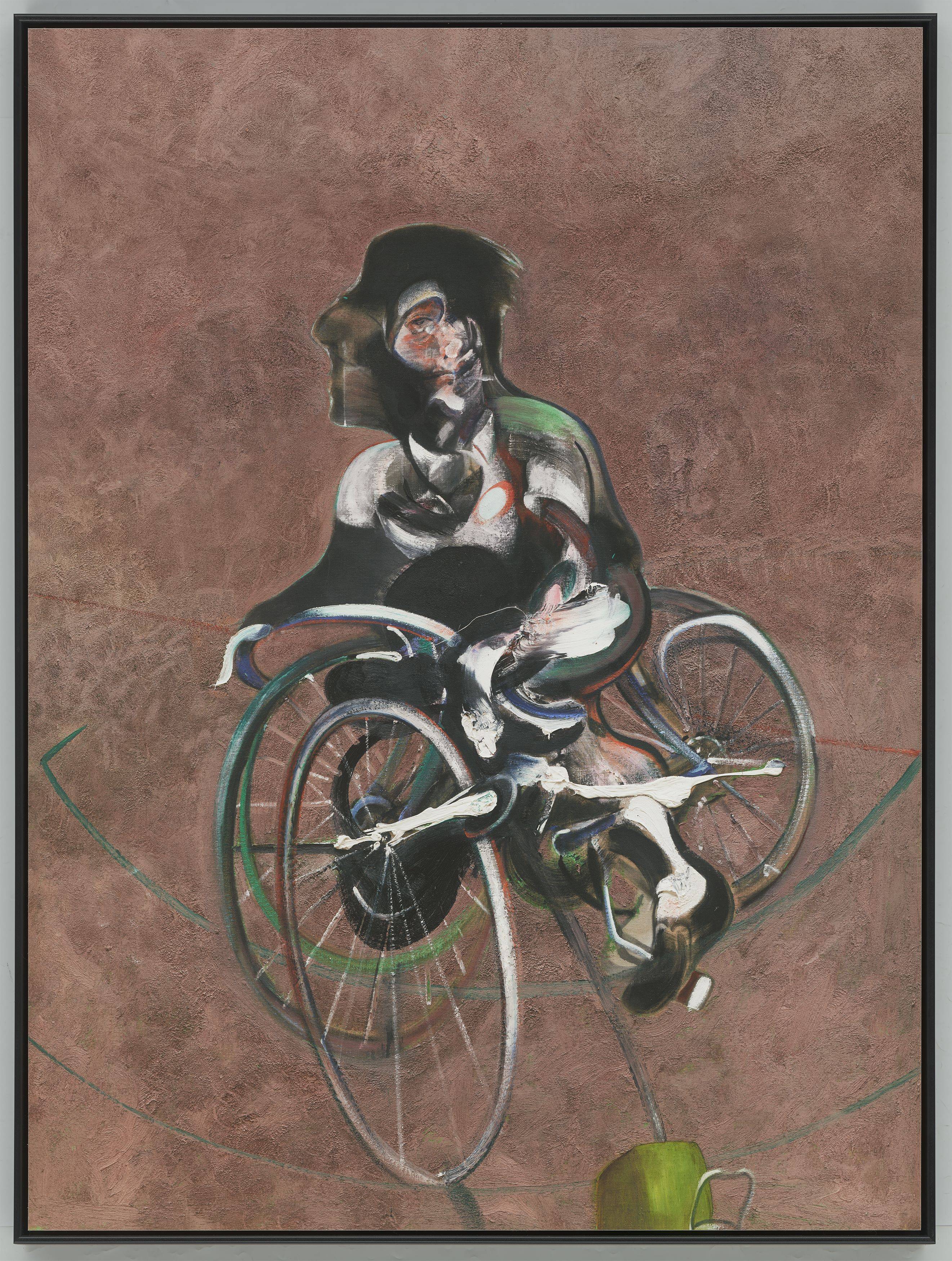 Auf diesem Bild ist das folgende Kunstwerk zu sehen: Francis Bacon. „Portrait of George Dyer Riding a Bicycle 1966“ (Small). 1966/2015.