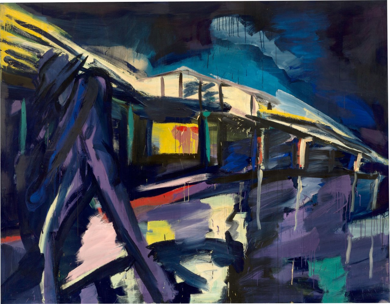 Auf diesem Bild ist das folgende Kunstwerk zu sehen: Rainer Fetting. „Van Gogh u. Hochbahn“. 1979.