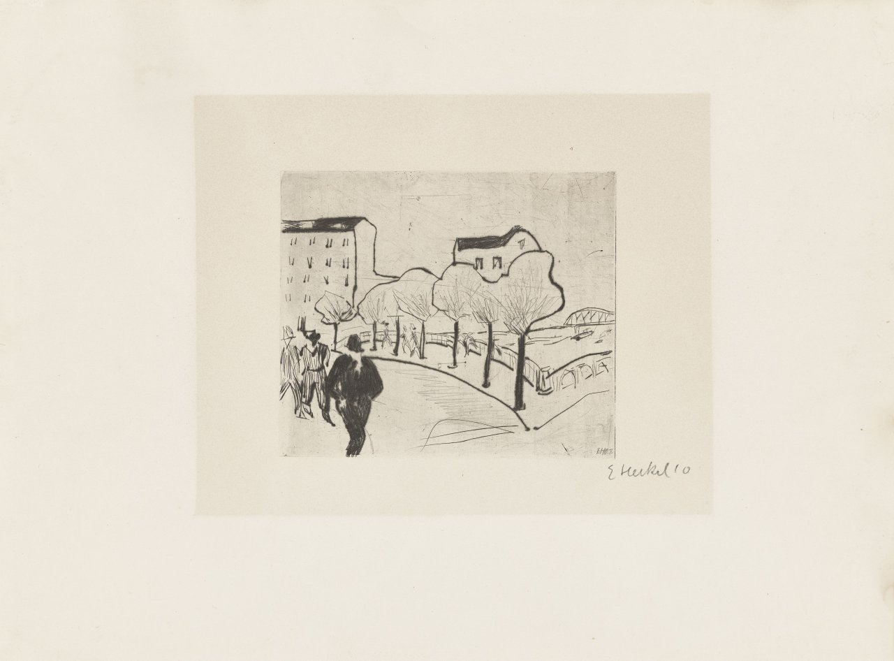 This picture shows the following artwork: Erich Heckel. ”Straße am Hafen”. 1910/11.