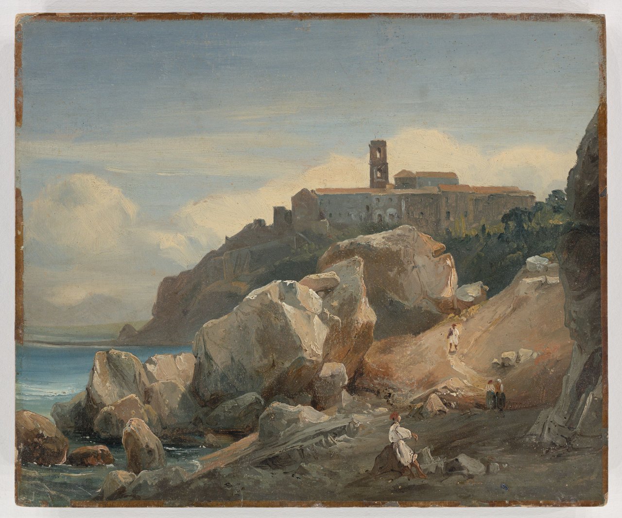 This picture shows the following artwork: Augustin Enfantin (?). Eglise de la Madona de Pozzano de Castelli.