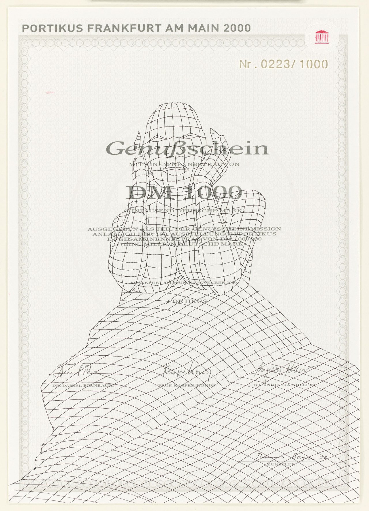 Auf diesem Bild ist das folgende Kunstwerk zu sehen: Thomas Bayrle. „Genußschein“. 2000.