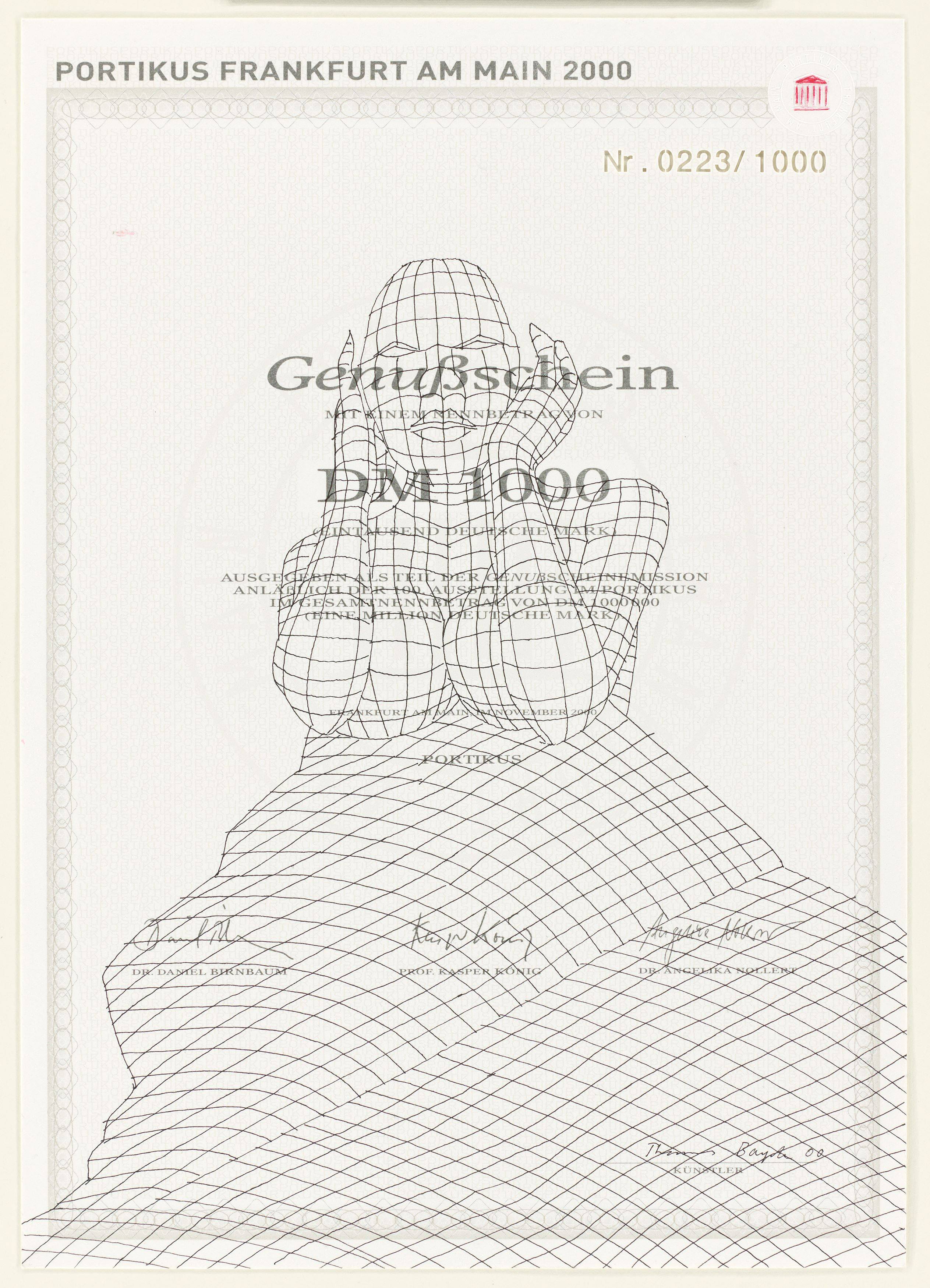 Auf diesem Bild ist das folgende Kunstwerk zu sehen: Thomas Bayrle. „Genußschein“. 2000.
