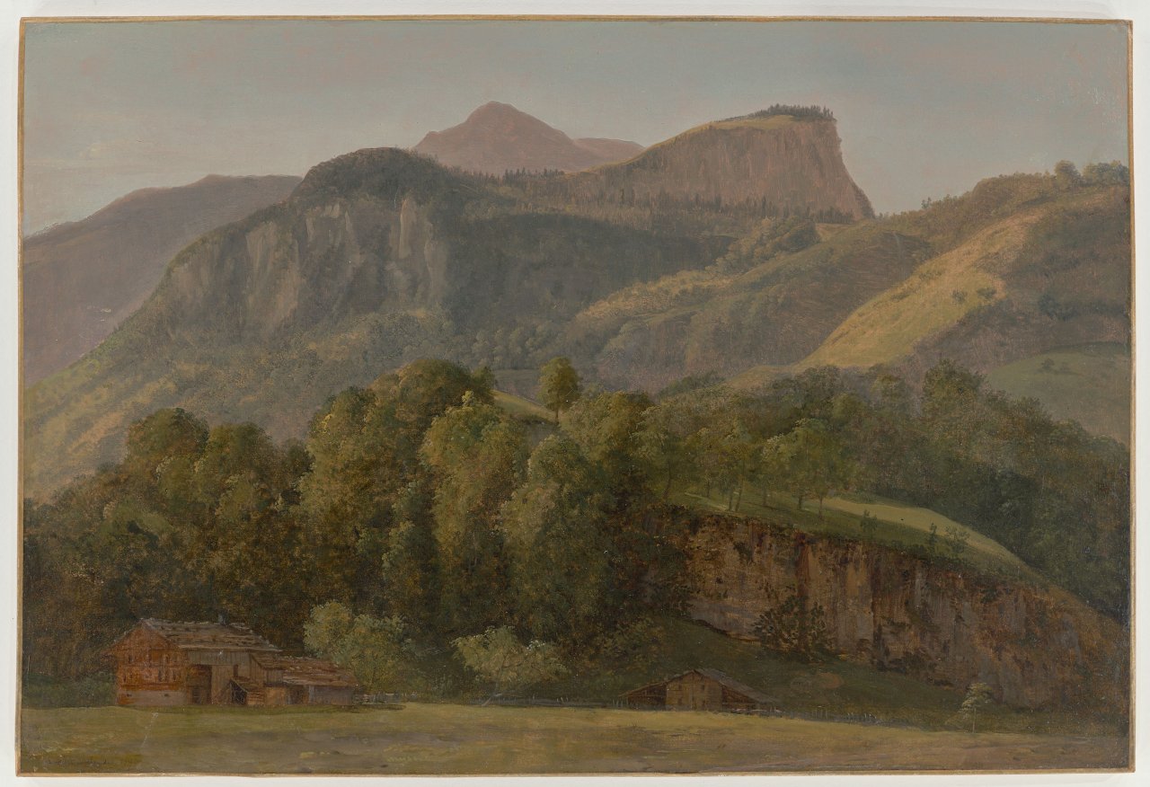 This picture shows the following artwork: Alexandre Millin du Perreux. ”Vue prise d'après nature à Meringen. Vallée d'Oberhasly” (View in Front of Nature in Meringen, Valley of Oberhasly). 1796.