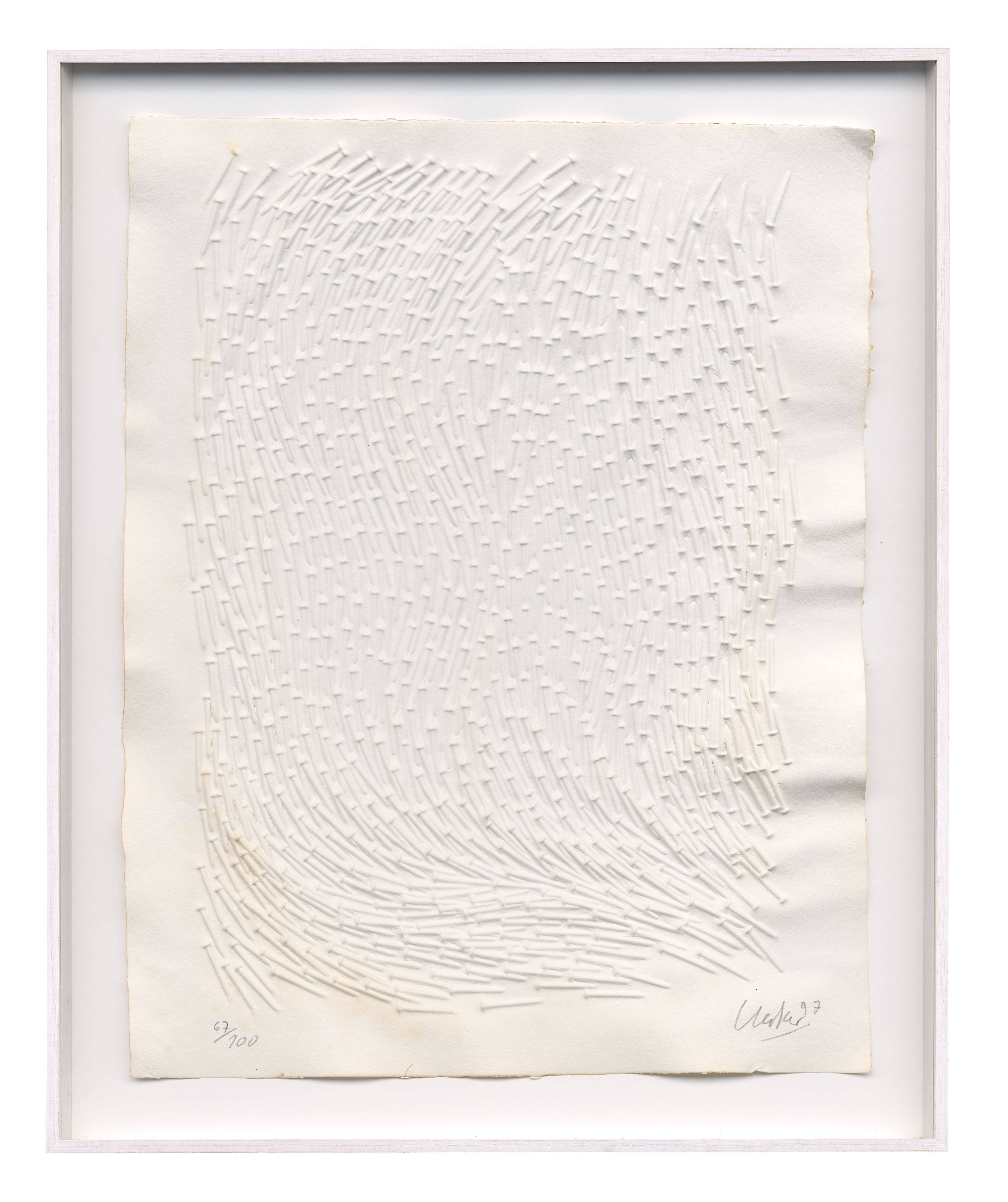 This picture shows the following artwork: Günther Uecker. Untitled (from: ”Meine Kindheit - Schmerz und Heilung”). 1997.