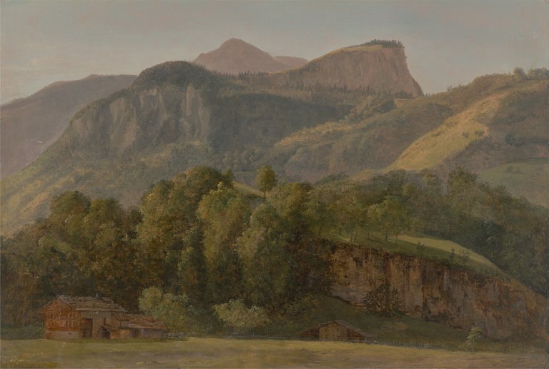 This picture shows the following artwork: Alexandre Millin du Perreux. ”Vue prise d'après nature à Meringen. Vallée d'Oberhasly” (View in Front of Nature in Meringen, Valley of Oberhasly). 1796.