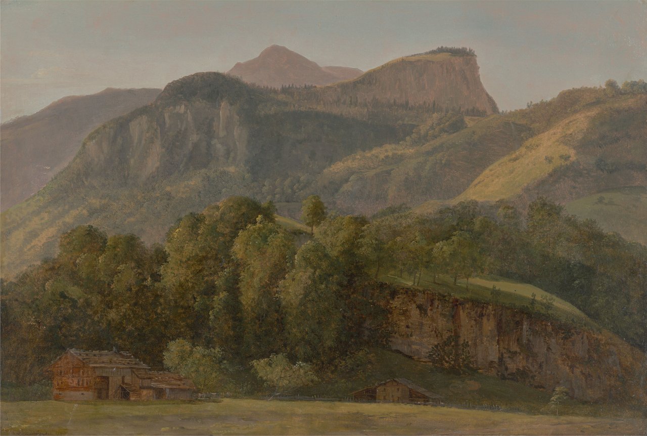 This picture shows the following artwork: Alexandre Millin du Perreux. ”Vue prise d'après nature à Meringen. Vallée d'Oberhasly” (View in Front of Nature in Meringen, Valley of Oberhasly). 1796.