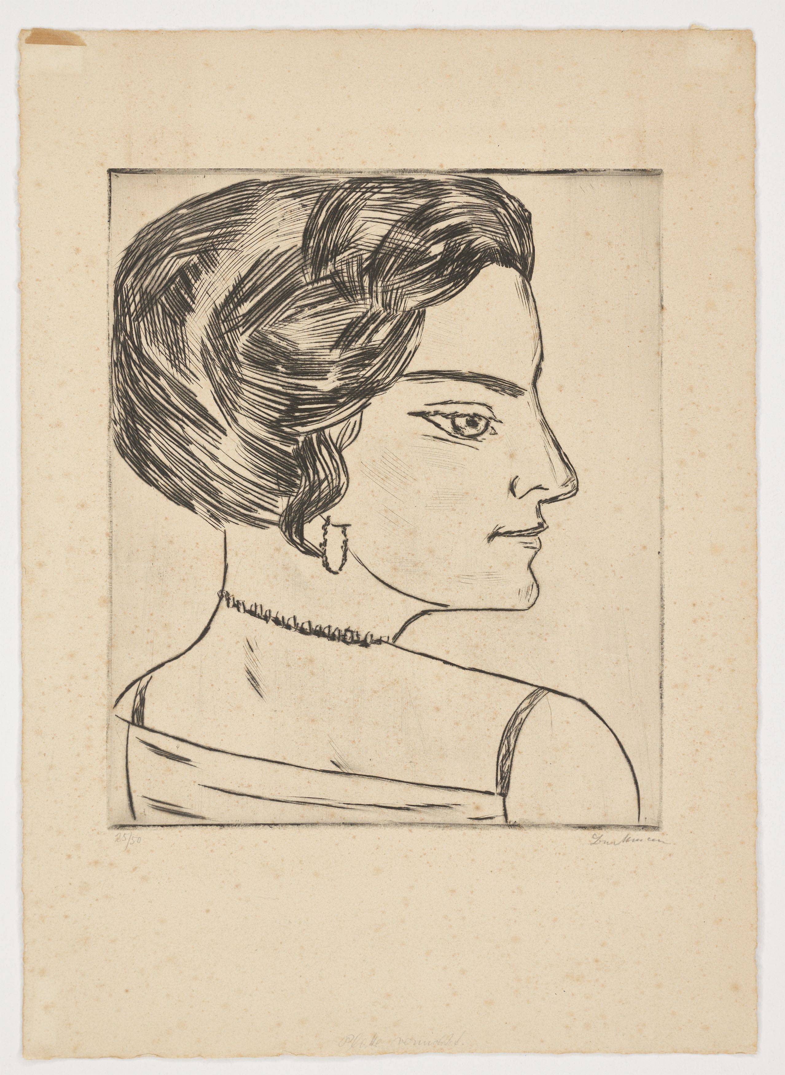 This picture shows the following artwork: Max Beckmann. ”Naila im Profil (Bildnis Frau H. M.)”. 1923.