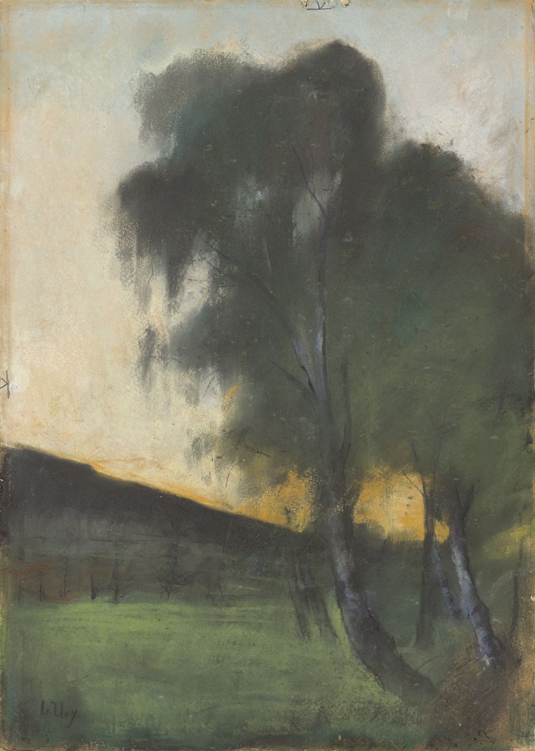 This picture shows the following artwork: Lesser Ury. ”Landschaft mit Weißbirken”. 1890/1900.