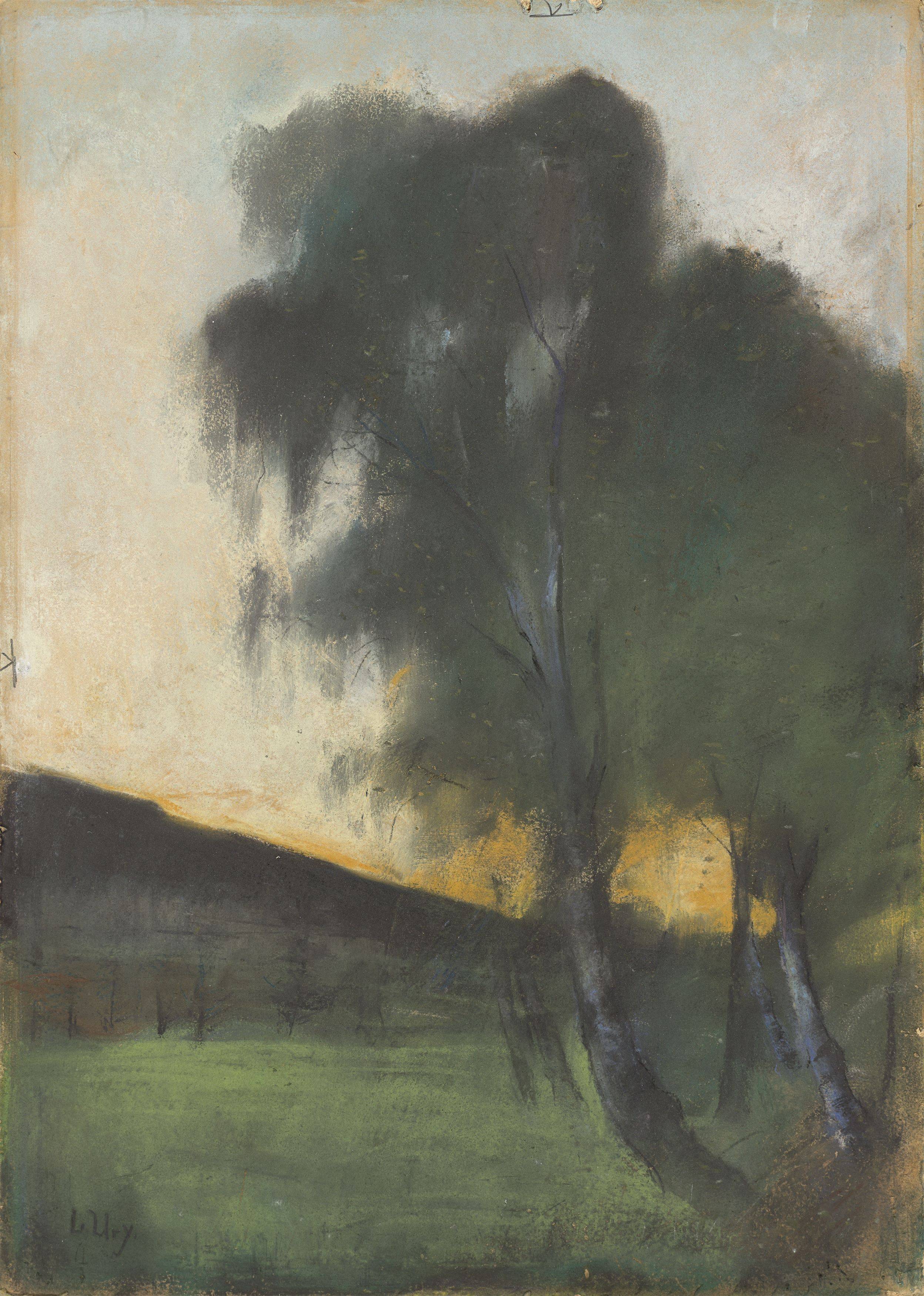 This picture shows the following artwork: Lesser Ury. ”Landschaft mit Weißbirken”. 1890/1900.