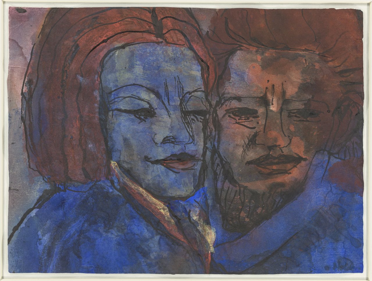 Auf diesem Bild ist das folgende Kunstwerk zu sehen: Emil Nolde. „Paar (Mann und Frau)“ aus „Phantasien“. 1931/1935.