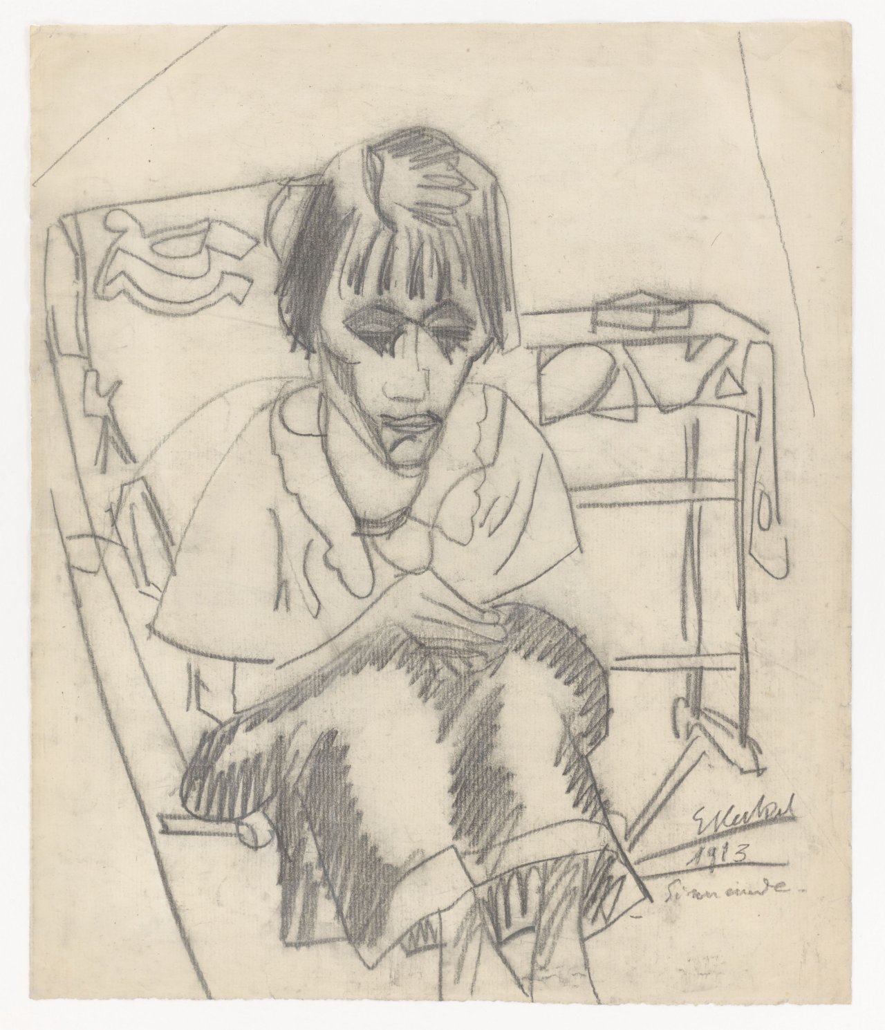 This picture shows the following artwork: Erich Heckel. ”Sinnende”. 1913.