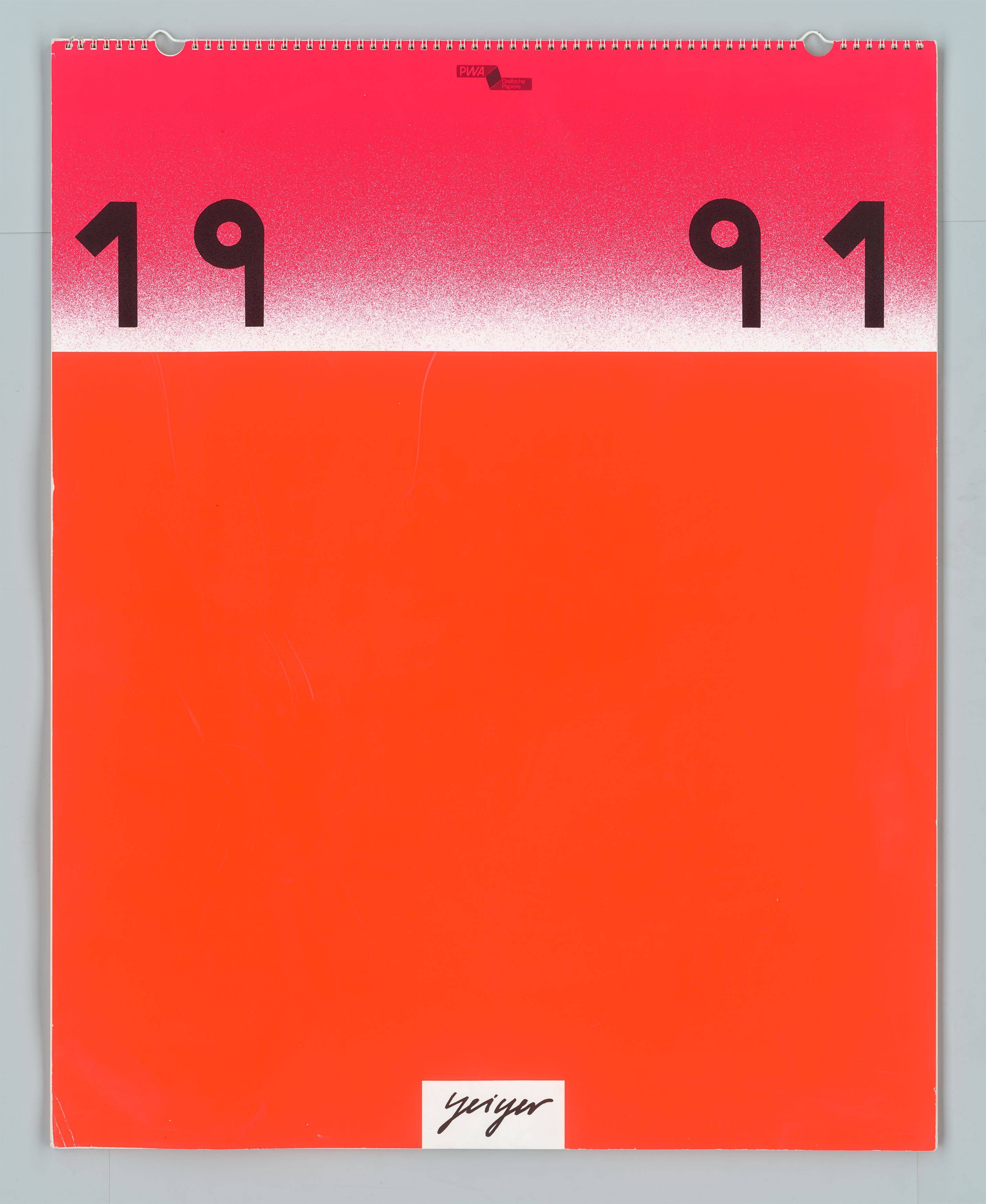 Auf diesem Bild ist das folgende Kunstwerk zu sehen: Rupprecht Geiger. „Kalender 1991“. 1990.