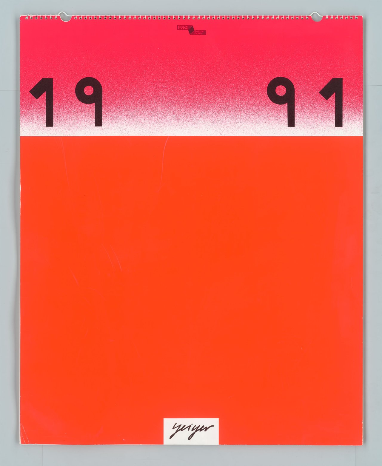 Auf diesem Bild ist das folgende Kunstwerk zu sehen: Rupprecht Geiger. „Kalender 1991“. 1990.
