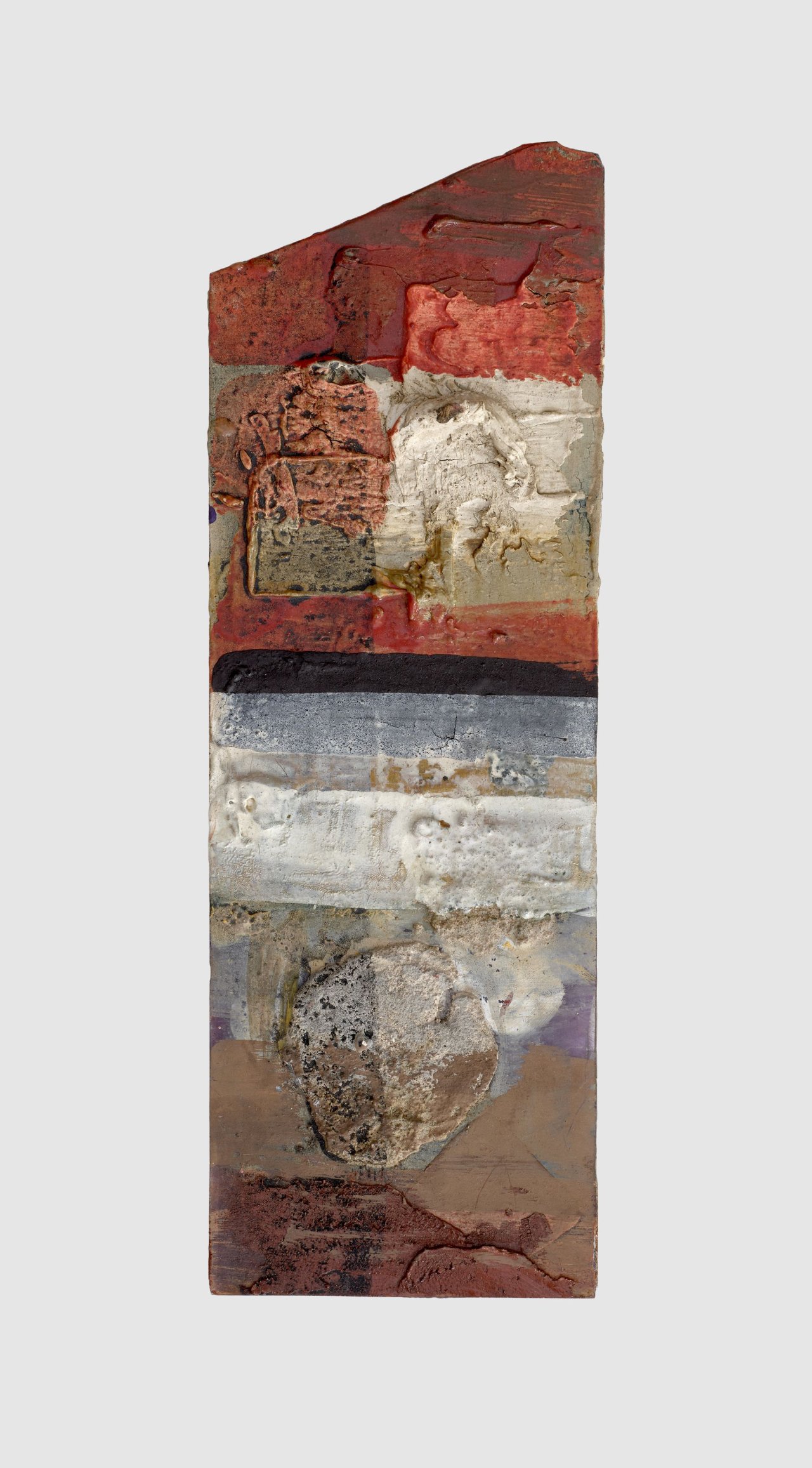 Auf diesem Bild ist das folgende Kunstwerk zu sehen: Hermann Glöckner. Flecke über Farbstreifen. 1960.