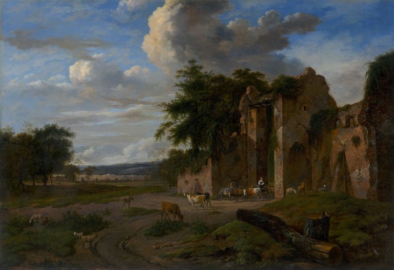 This picture shows the following artwork: Karl Gottfried Traugott Faber. Shepherd's idyll in an Arcadian landscape. 1828.