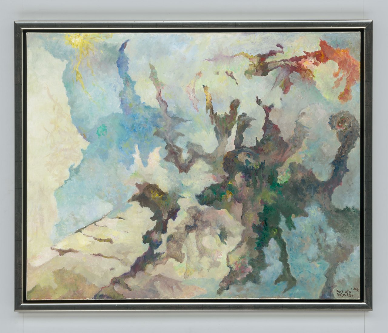 Auf diesem Bild ist das folgende Kunstwerk zu sehen: Bernard Schultze. „Novembertrag mit Hoffnungsblau“. 1994.