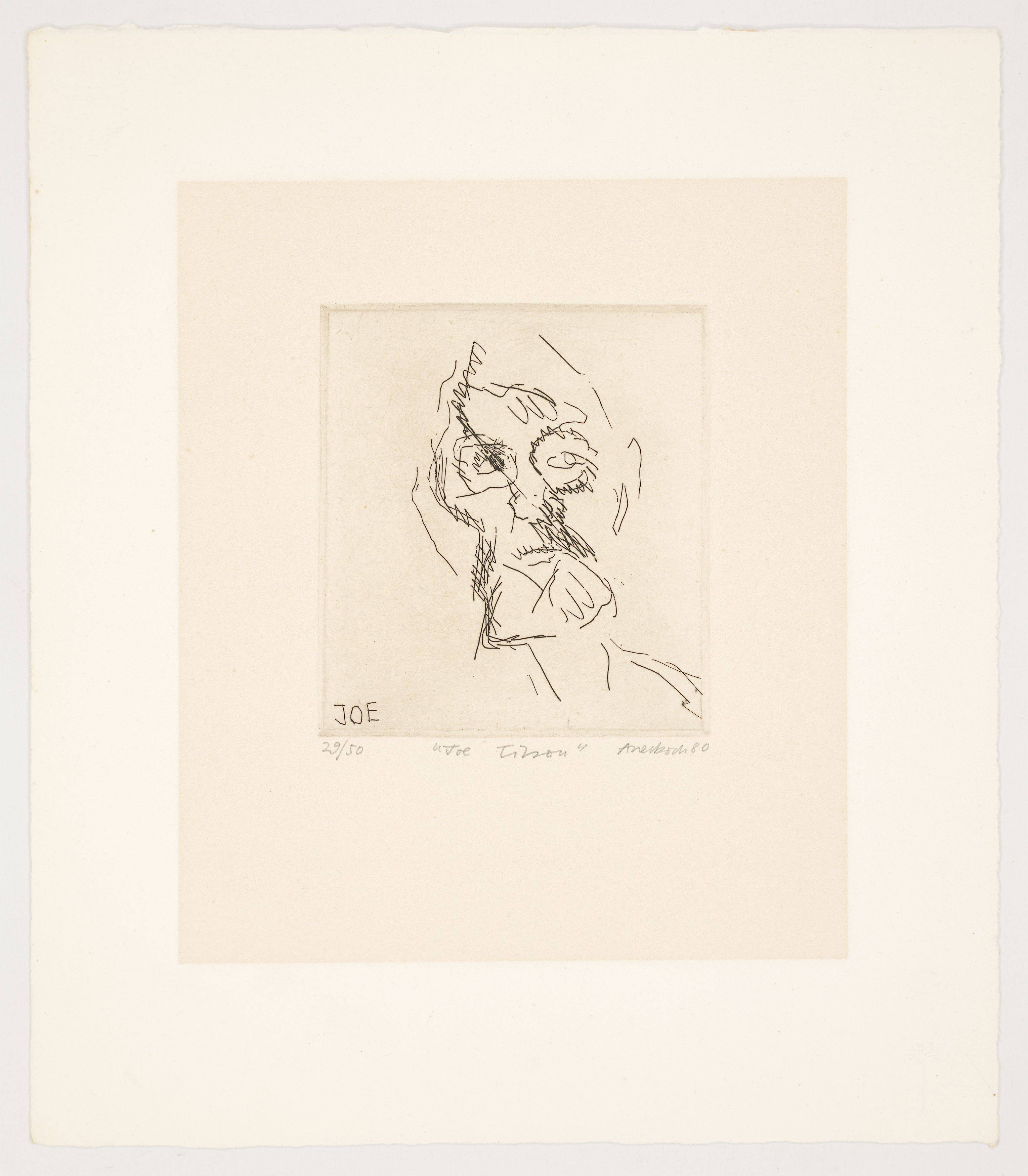 This picture shows the following artwork: Frank Auerbach. ”Joe Tilson”. 1980.
