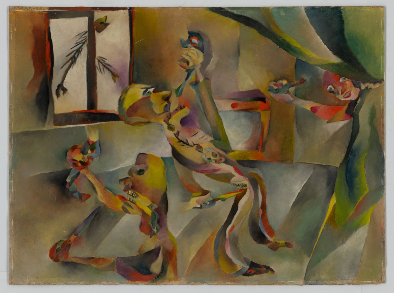 This picture shows the following artwork: Curt Ehrhardt. Das große Fischessen. 1921.