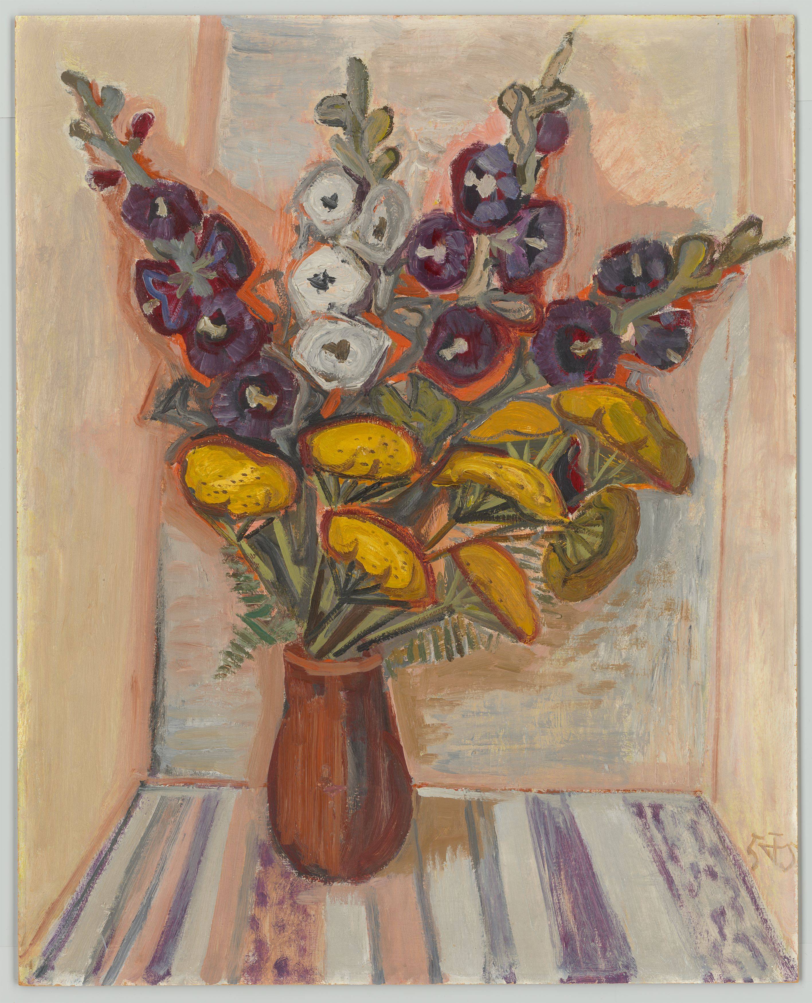 This picture shows the following artwork: Otto Dix. ”Blumen in braunem Krug”. 1955.