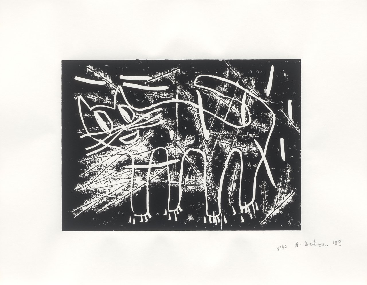 This picture shows the following artwork: André Butzer. Untitled (cats). 2009.