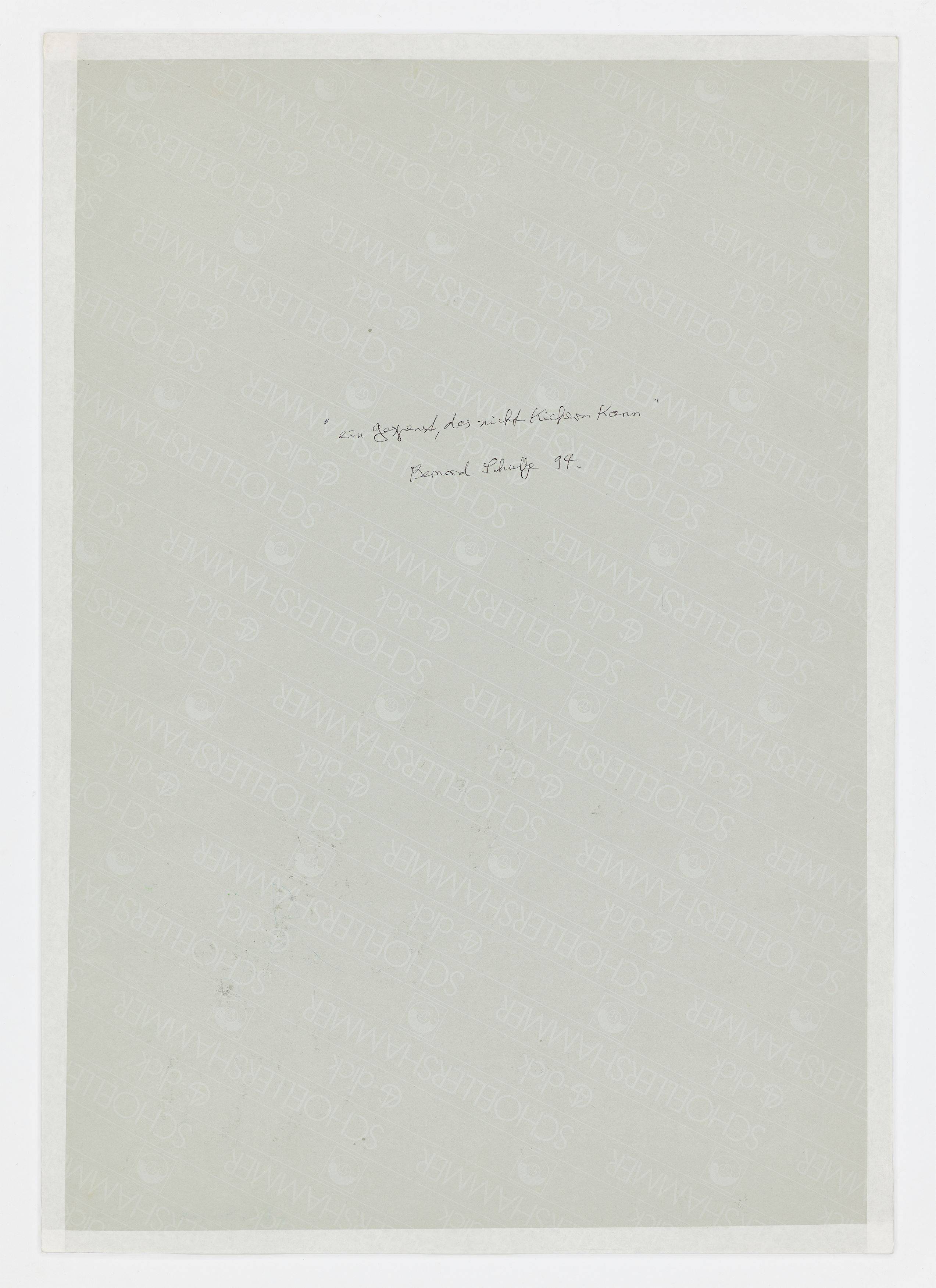 Auf diesem Bild ist das folgende Kunstwerk zu sehen: Bernard Schultze. „Ein Gespenst, das nicht kichern kann“. 1994.