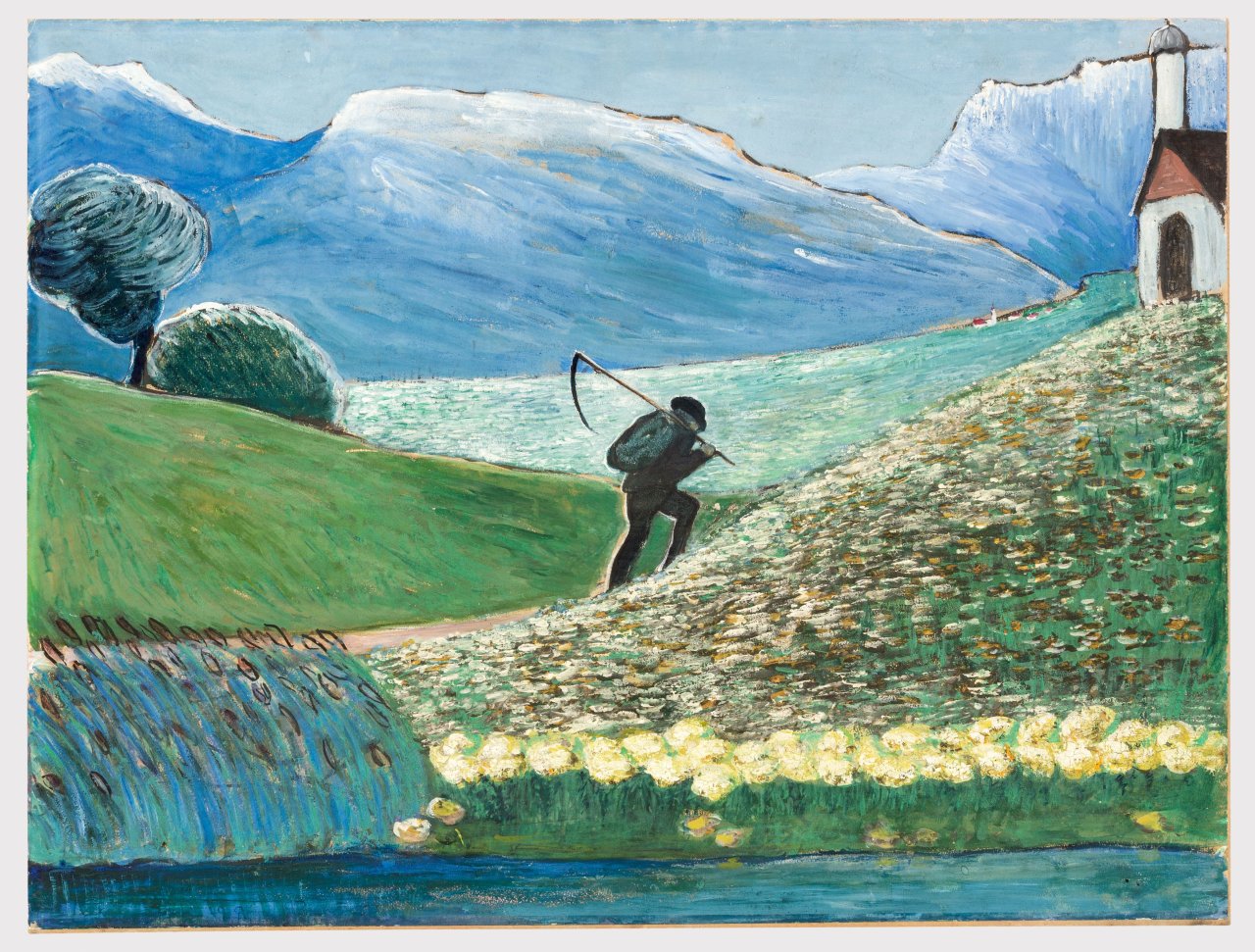 Auf diesem Bild ist das folgende Kunstwerk zu sehen: Marianne von Werefkin. „Der Schnitter“. Um 1910.