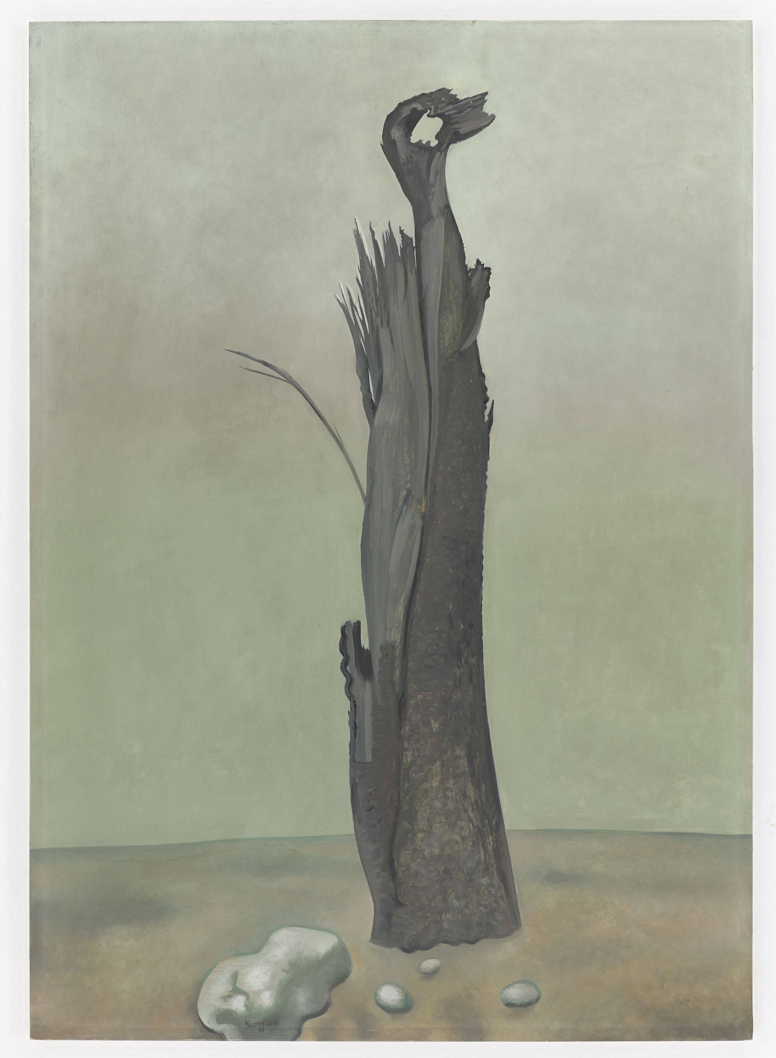 Auf diesem Bild ist das folgende Kunstwerk zu sehen: Wolfgang Mattheuer. „Merkzeichen“. 1969.