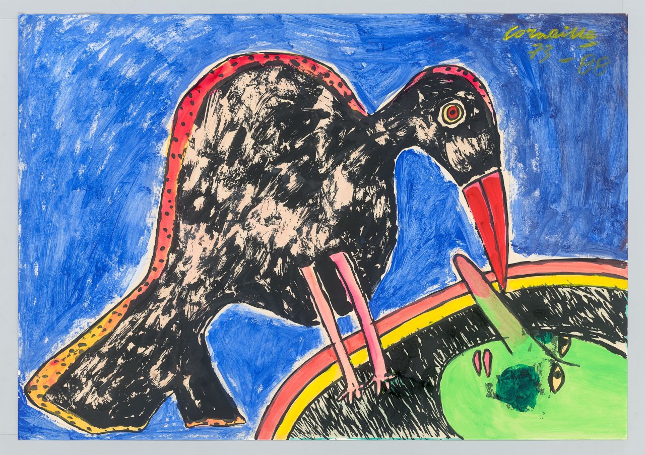 This picture shows the following artwork:  Corneille (i.e. Cornelis Guillaume Beverloo). Untitled, from the series ”Les aventures de Pinocchio”. 1973-88.