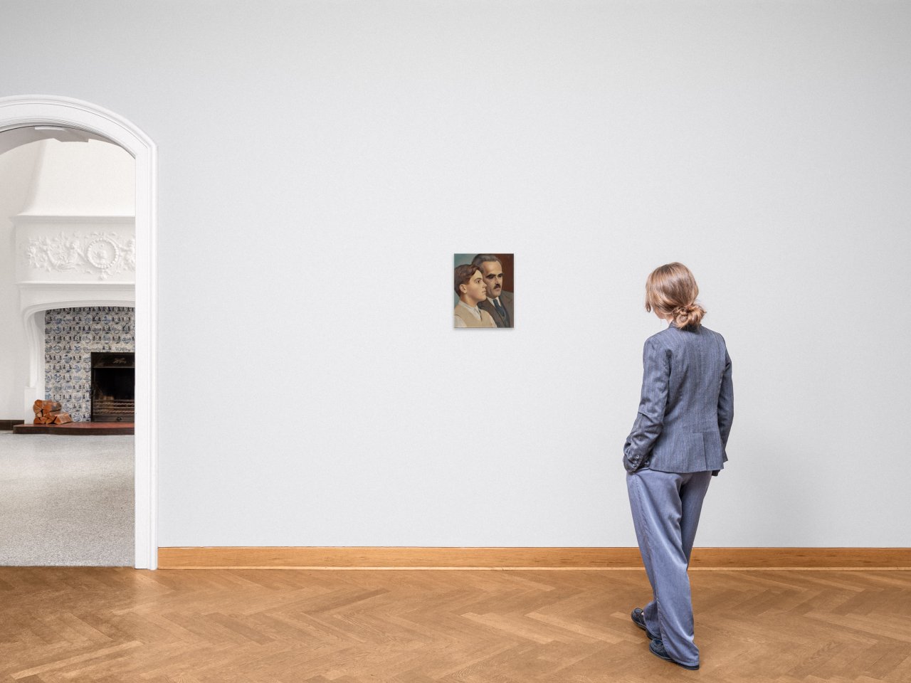 Auf diesem Bild ist das folgende Kunstwerk zu sehen: Imre Goth. Doppelporträt Vater und Sohn. 1936.