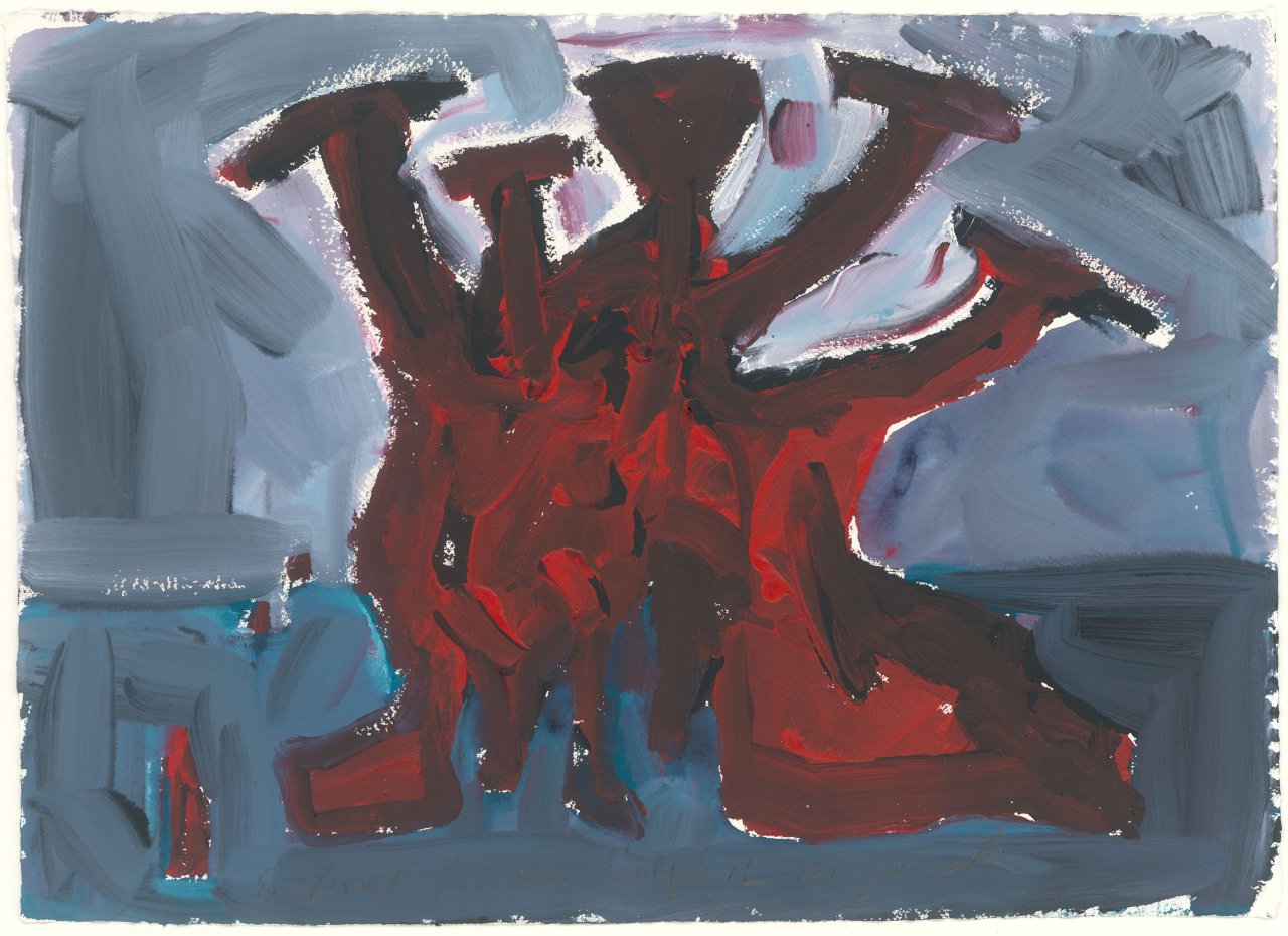 This picture shows the following artwork: A.R. Penck. ”Entwurf für eine Sculptur L”.