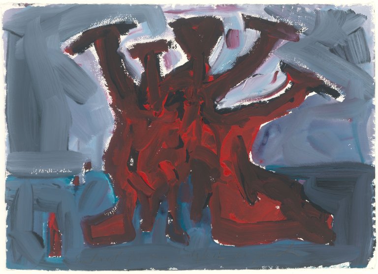 This picture shows the following artwork: A.R. Penck. ”Entwurf für eine Sculptur L”.