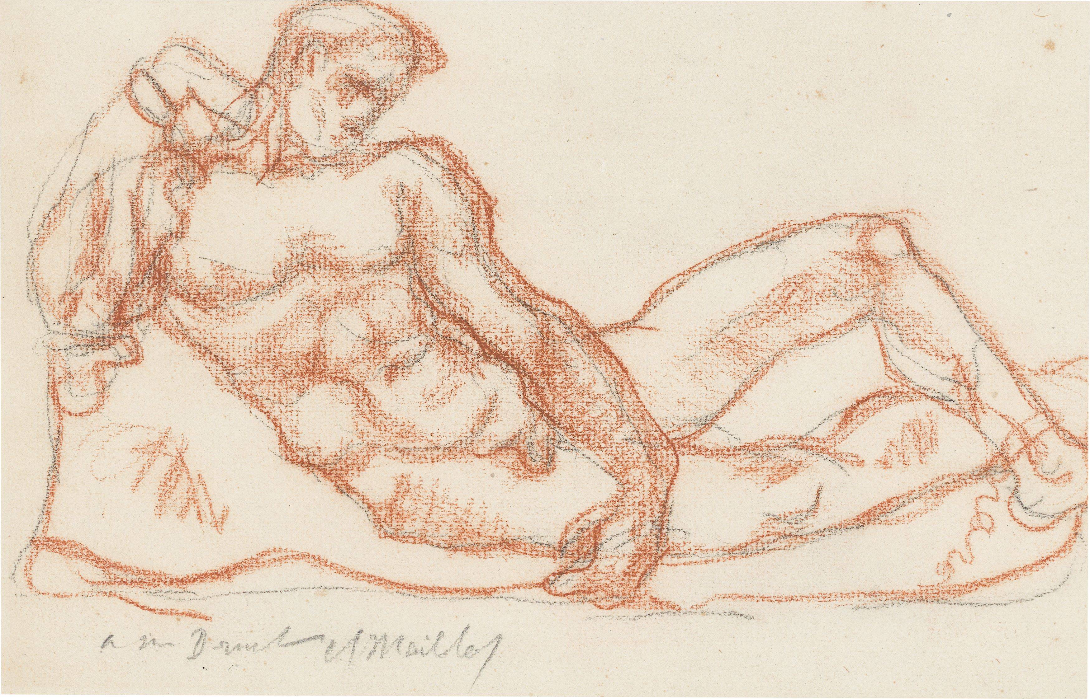 Auf diesem Bild ist das folgende Kunstwerk zu sehen: Aristide Maillol. „Homme couché“. Vor 1916.