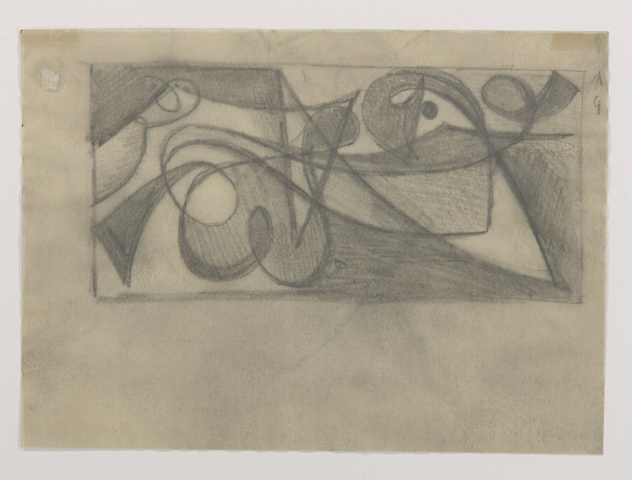 This picture shows the following artwork: Ernst Wilhelm Nay. ”Figurale - Kleine Liegende”. 1949.