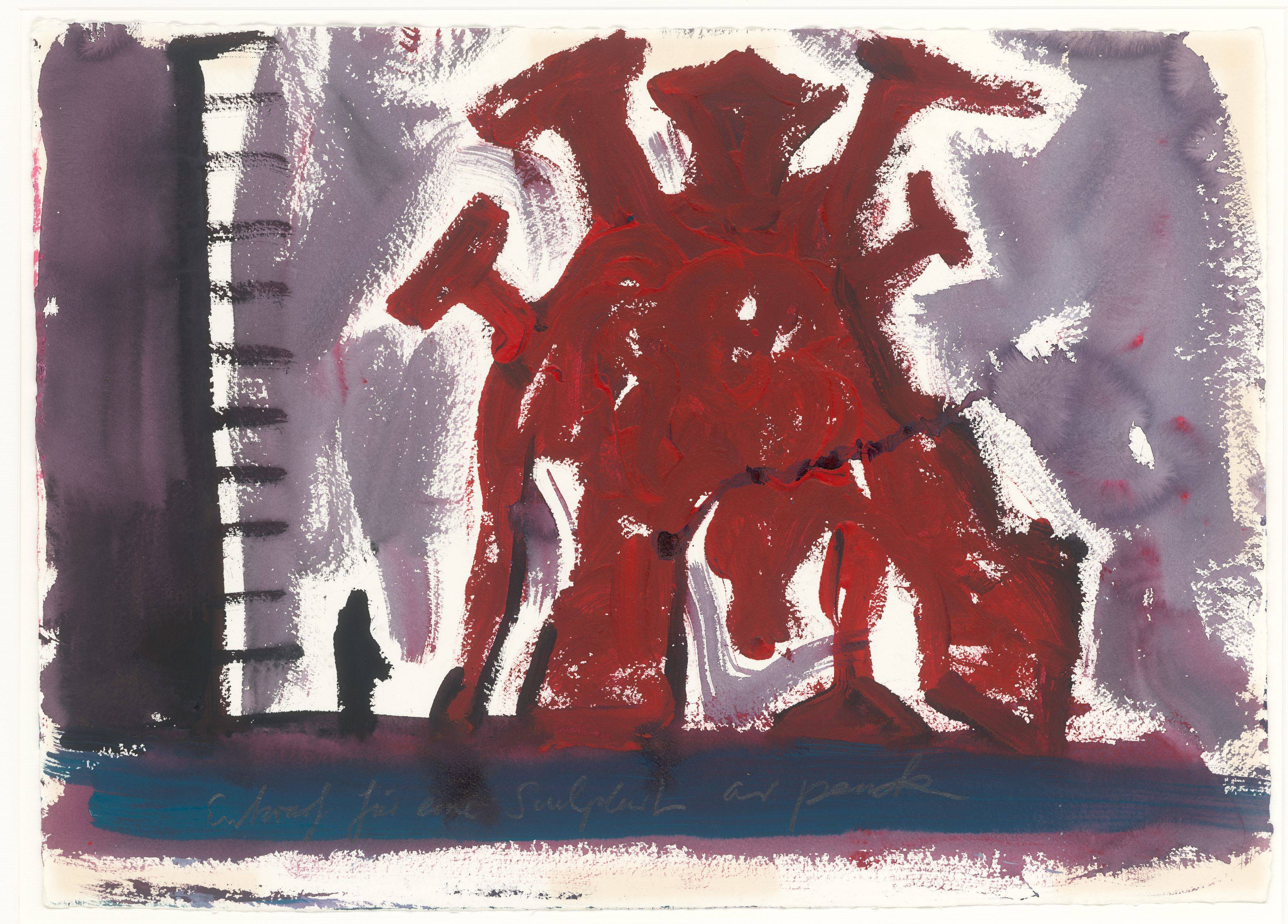 This picture shows the following artwork: A.R. Penck. ”Entwurf für eine Sculptur L”.