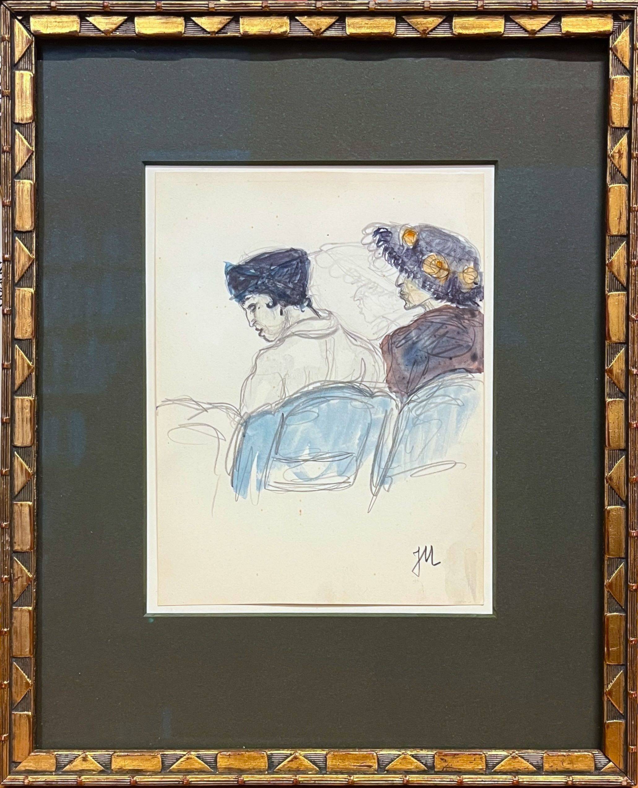 This picture shows the following artwork: Jeanne Mammen. Untitled (Two women in the theatre). Circa 1910/14.