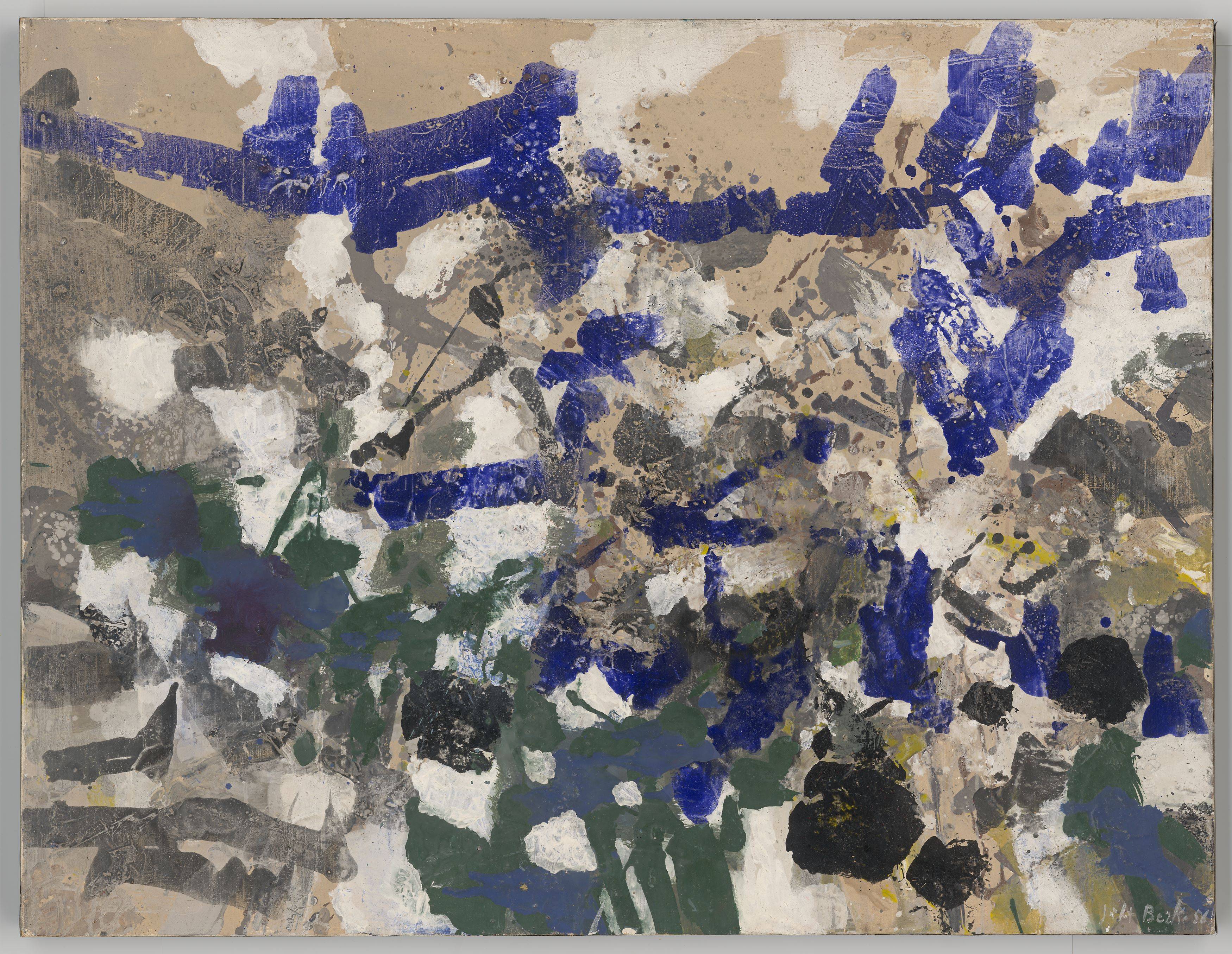 This picture shows the following artwork: Hubert Berke. On clay-coloured ground. 1956.