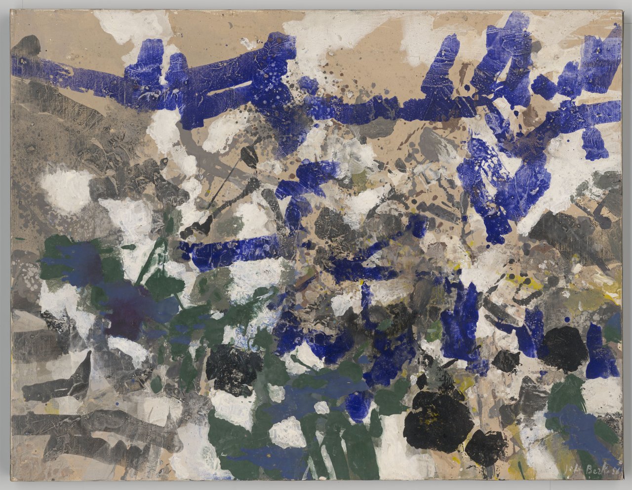 This picture shows the following artwork: Hubert Berke. On clay-coloured ground. 1956.