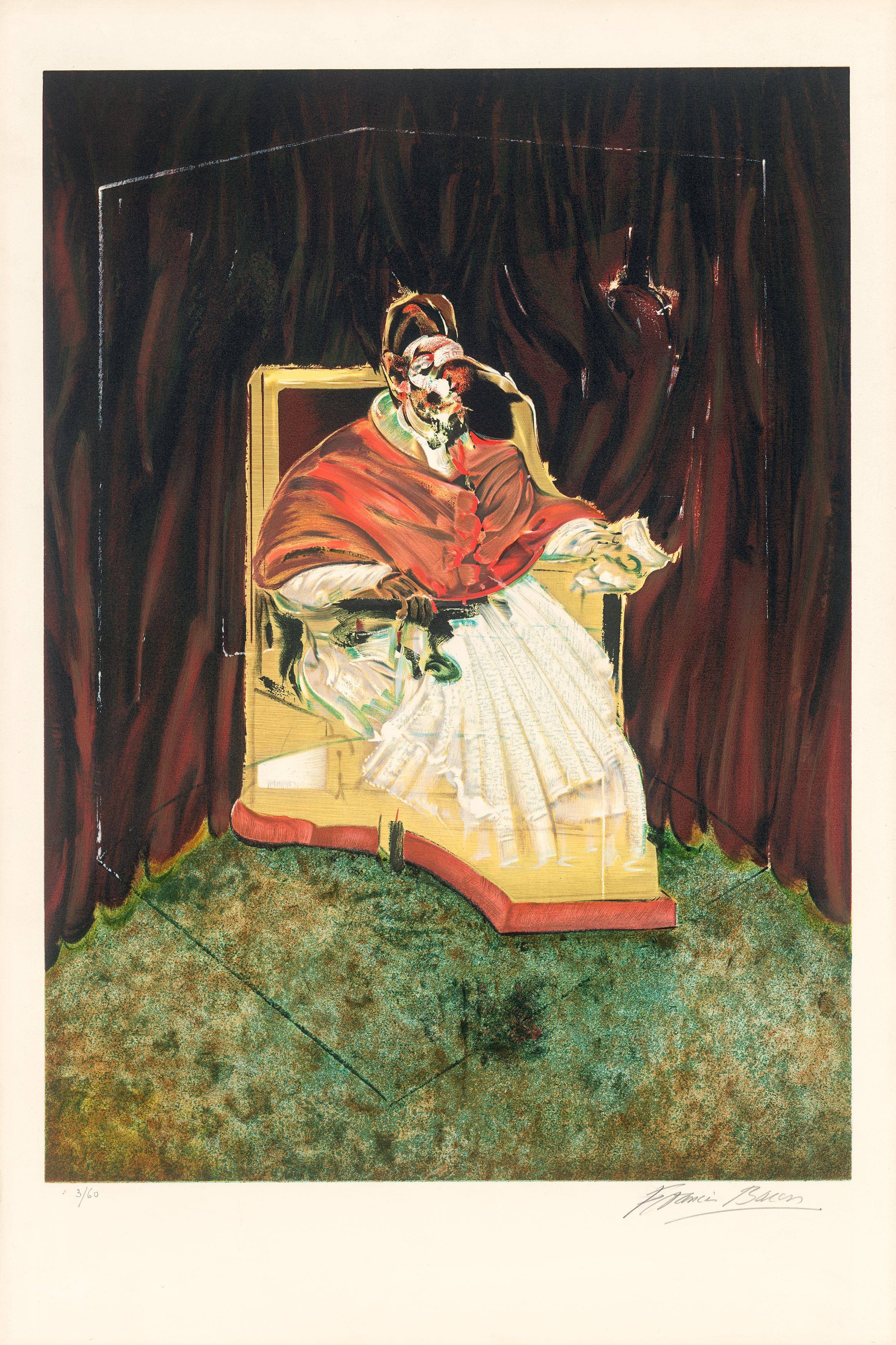 Auf diesem Bild ist das folgende Kunstwerk zu sehen: Francis Bacon. „Study for portrait of Pope Innocent X after Vélasquez“. 1989.
