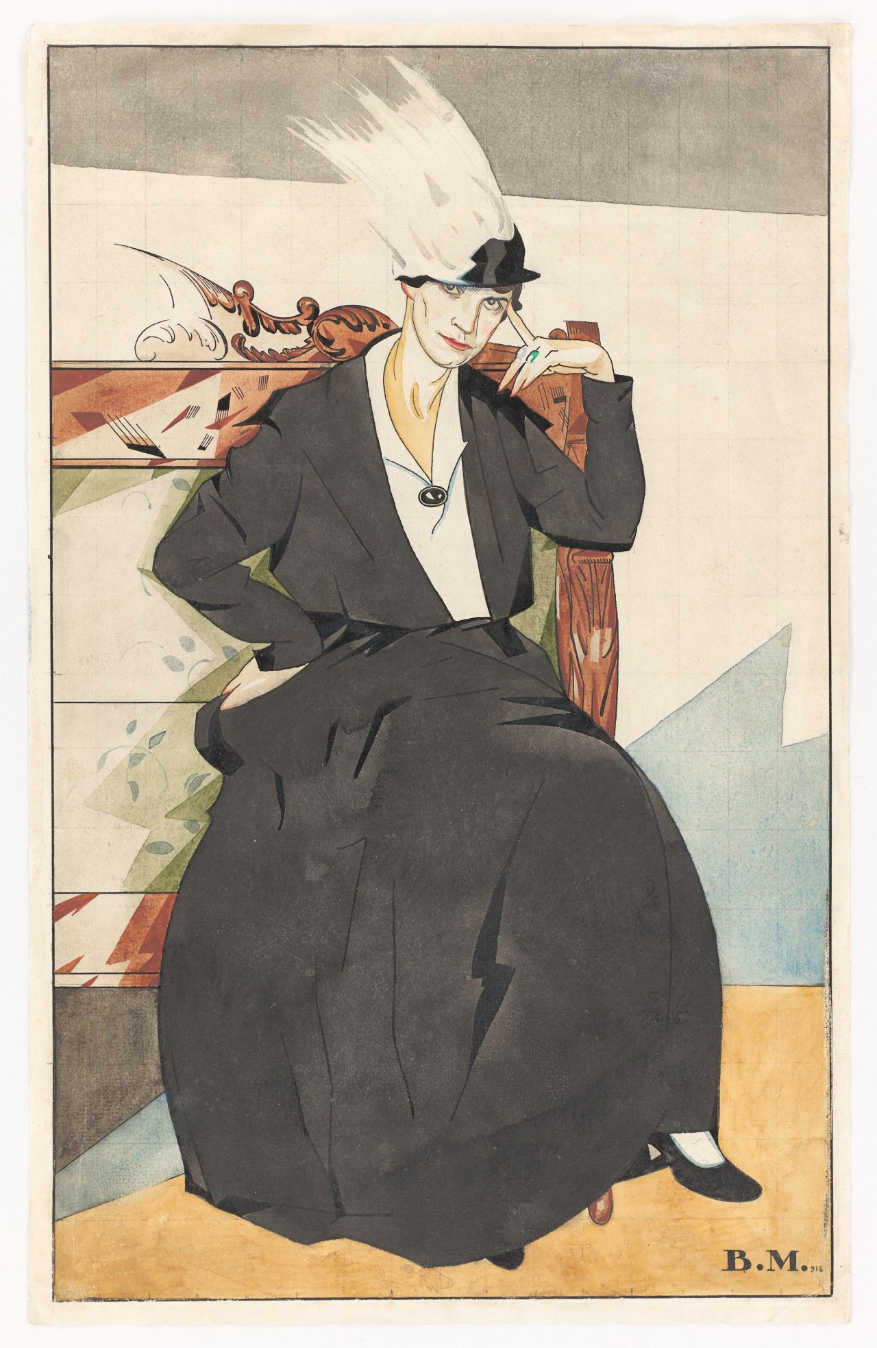 Auf diesem Bild ist das folgende Kunstwerk zu sehen: Wassili Nikolajewitsch Masjutin. „Der Transvestit“. 1918.