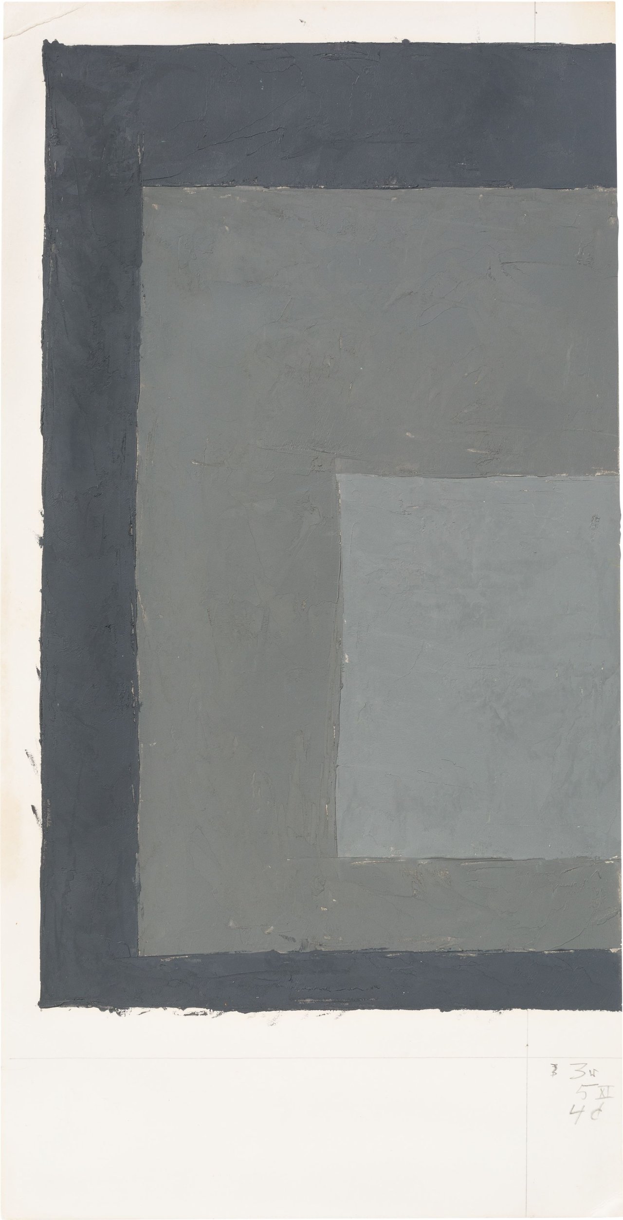 Auf diesem Bild ist das folgende Kunstwerk zu sehen: Josef Albers. Farbstudie zu „Homage to the Square“. Um 1964-74.